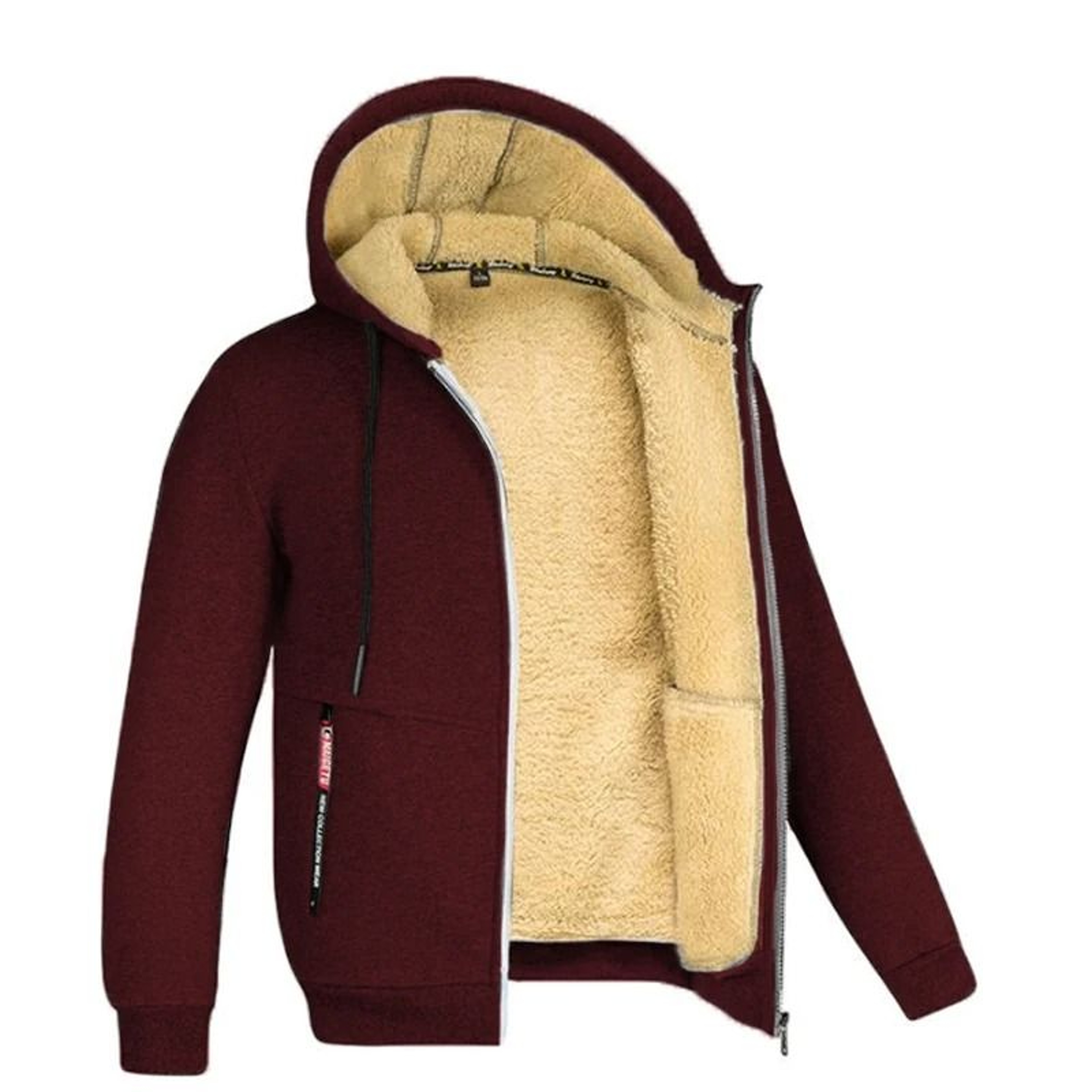 Unisex Lamb Wool Zipper Jacket With Plush Lining And Front Pockets For Winter Warmth 12