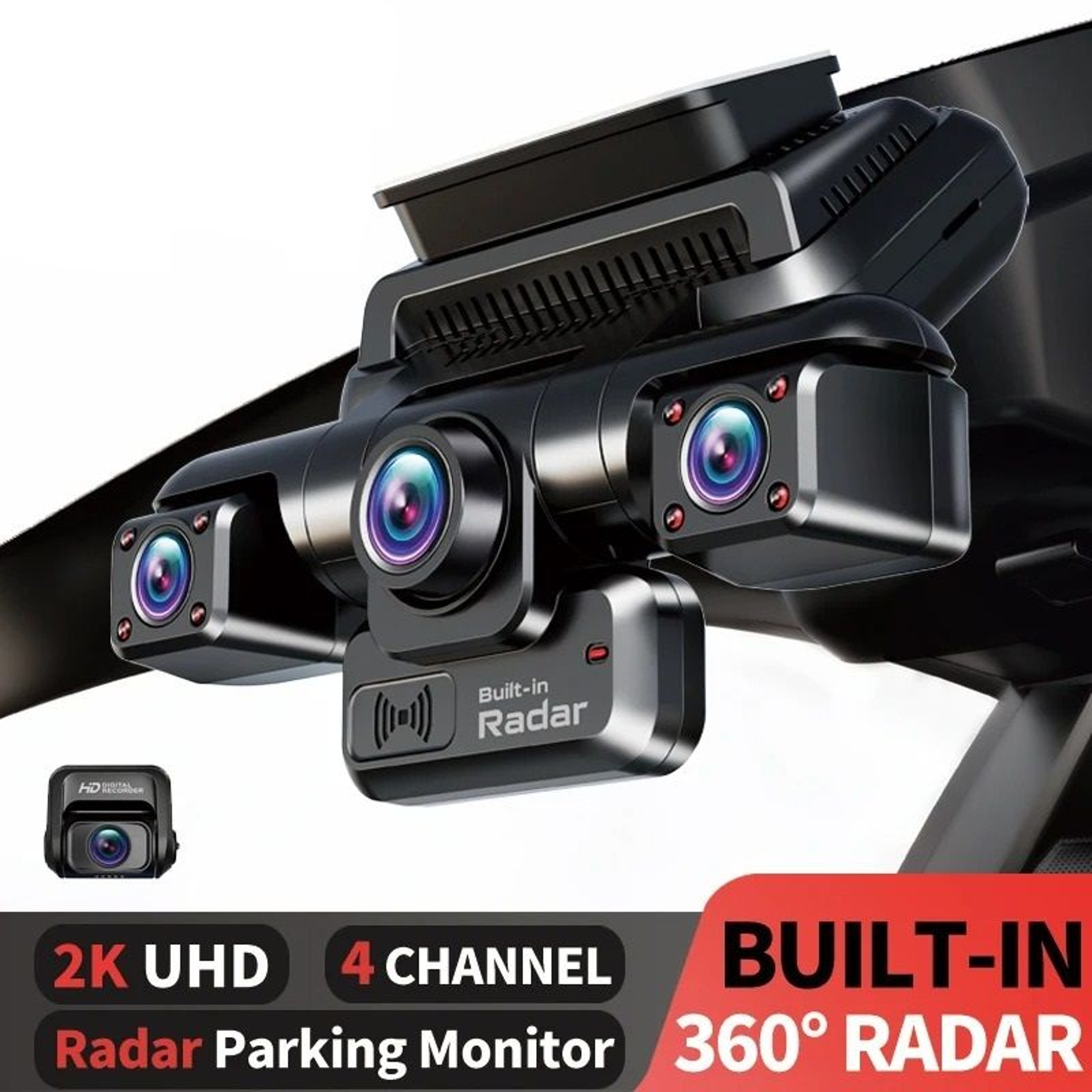 4K Front And Rear GPS Dash Cam With 360 Coverage And Parking Mode 0