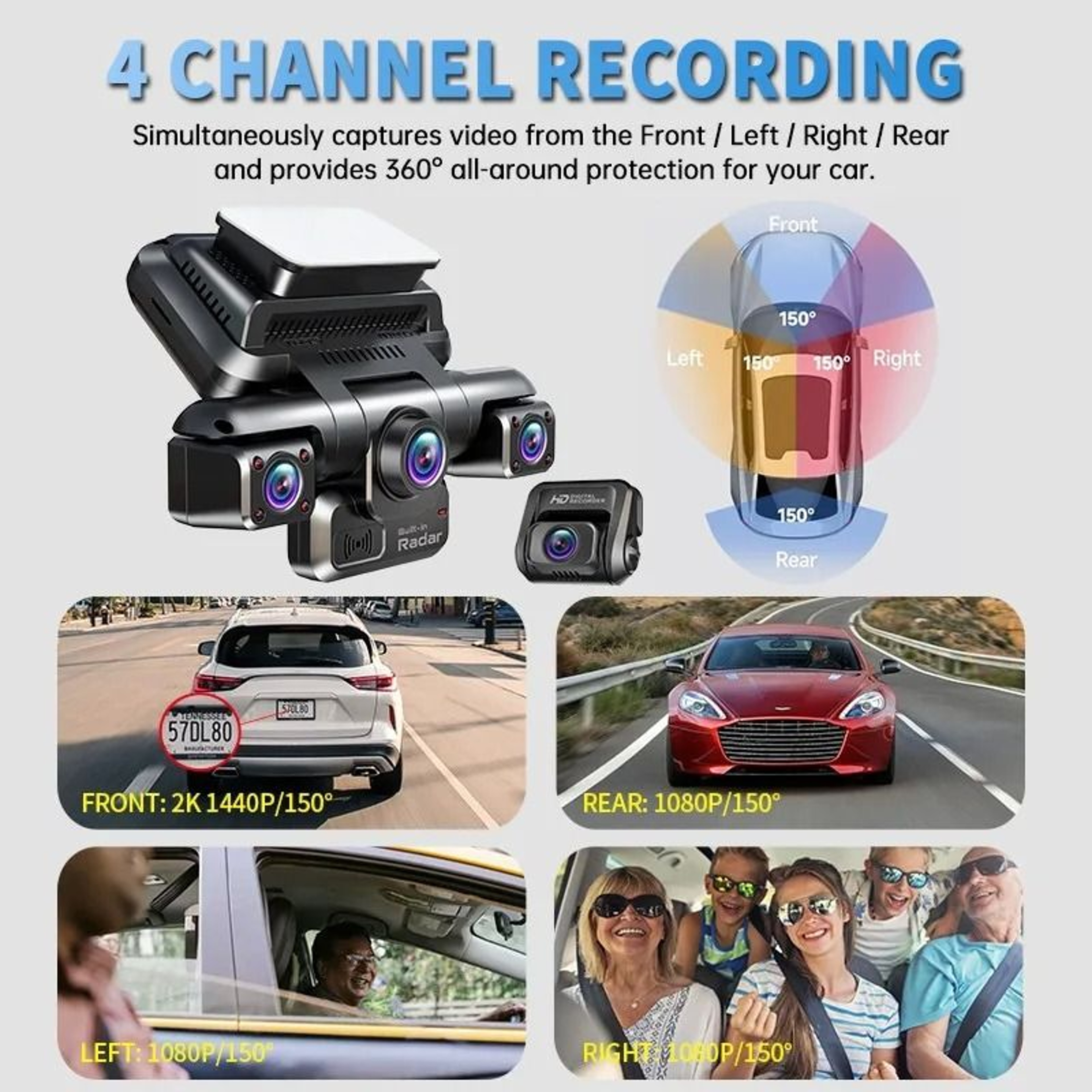 4K Front And Rear GPS Dash Cam With 360 Coverage And Parking Mode 1