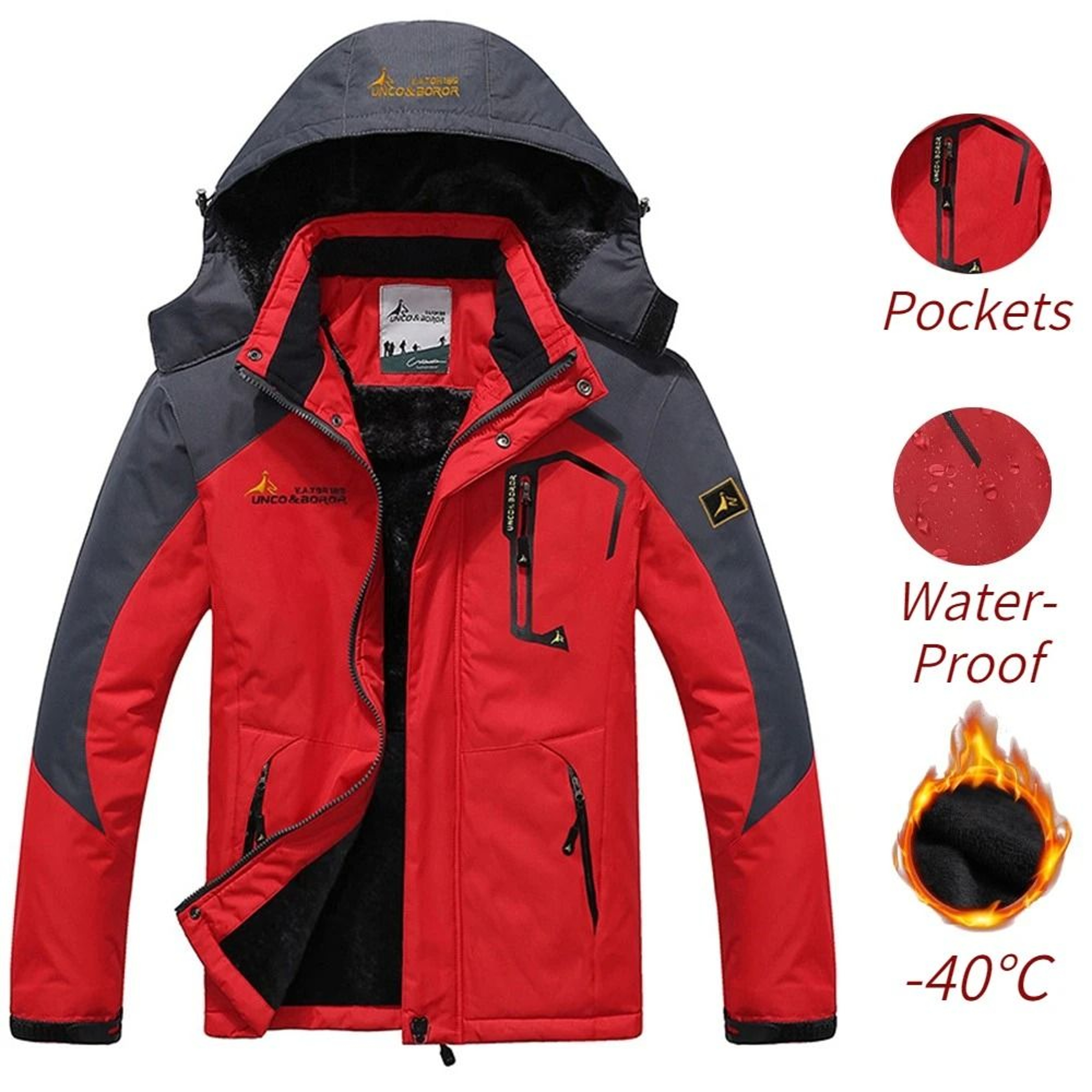 Mens Heavy Duty Winter Parka With Fur Hood And Windproof Warm Lining 0