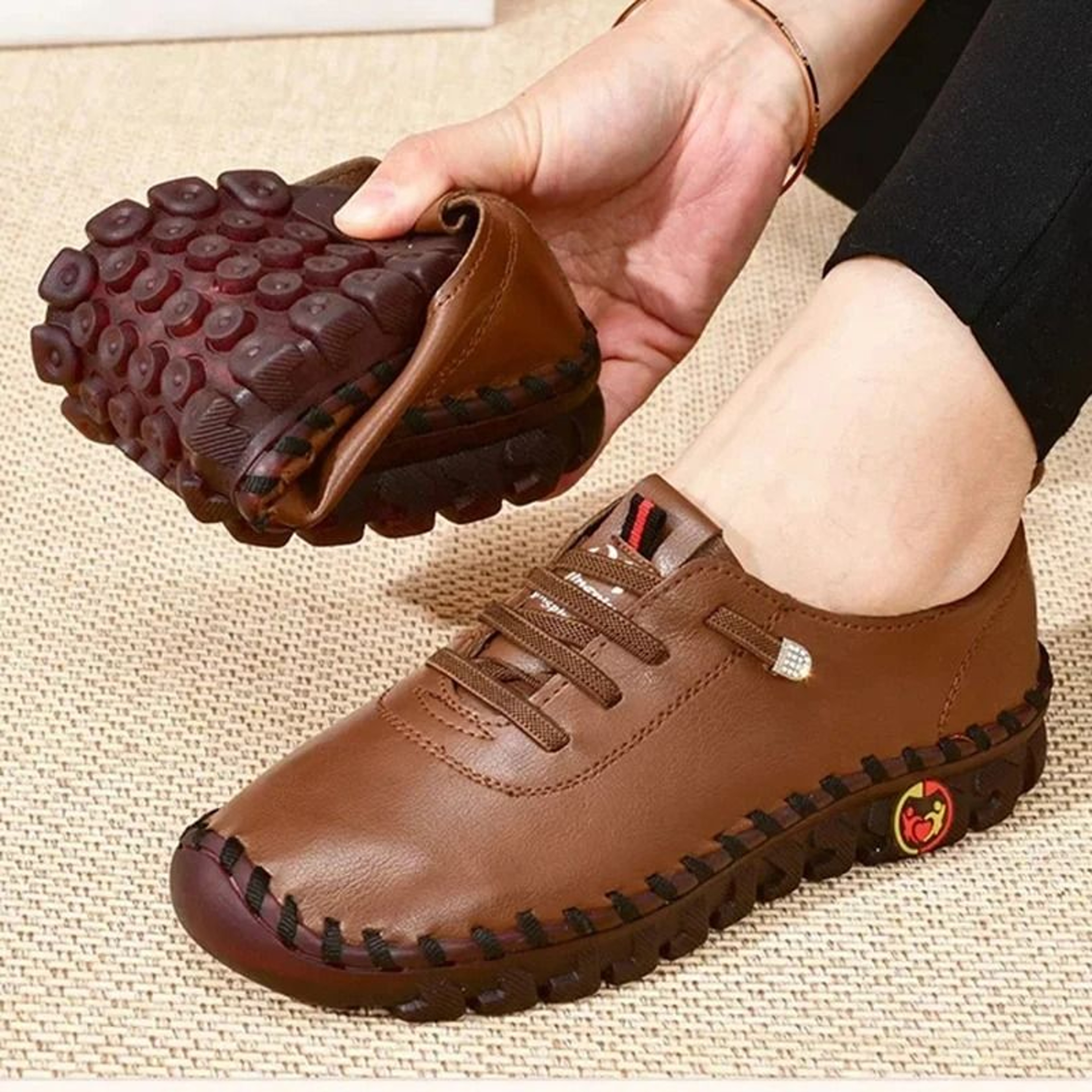 Womens Leather Casual Sneakers With Soft Sole And Slip On Fit For Everyday Comfort 4