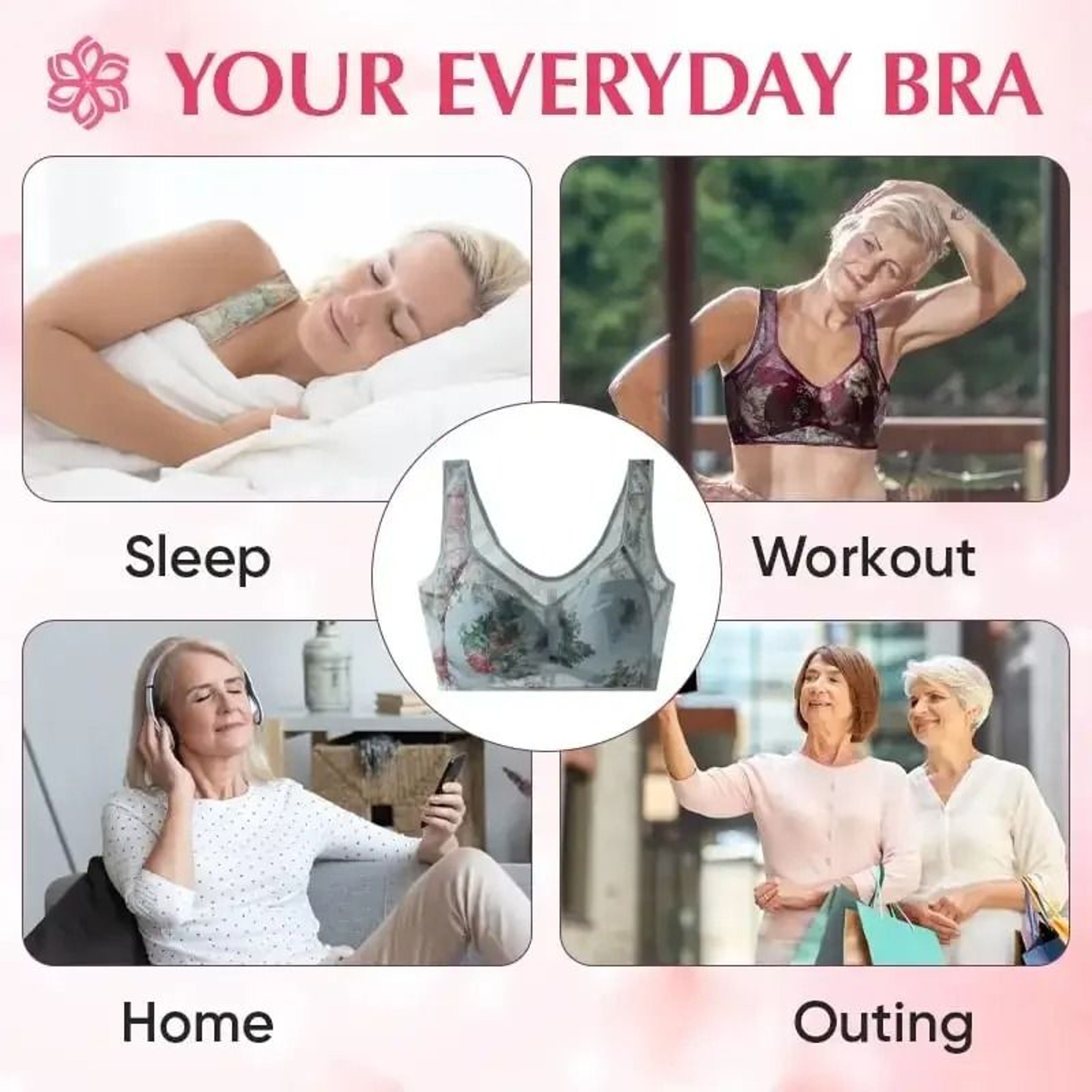 Everyday Ice Silk Lace Cooling Comfort Bra For Women 2