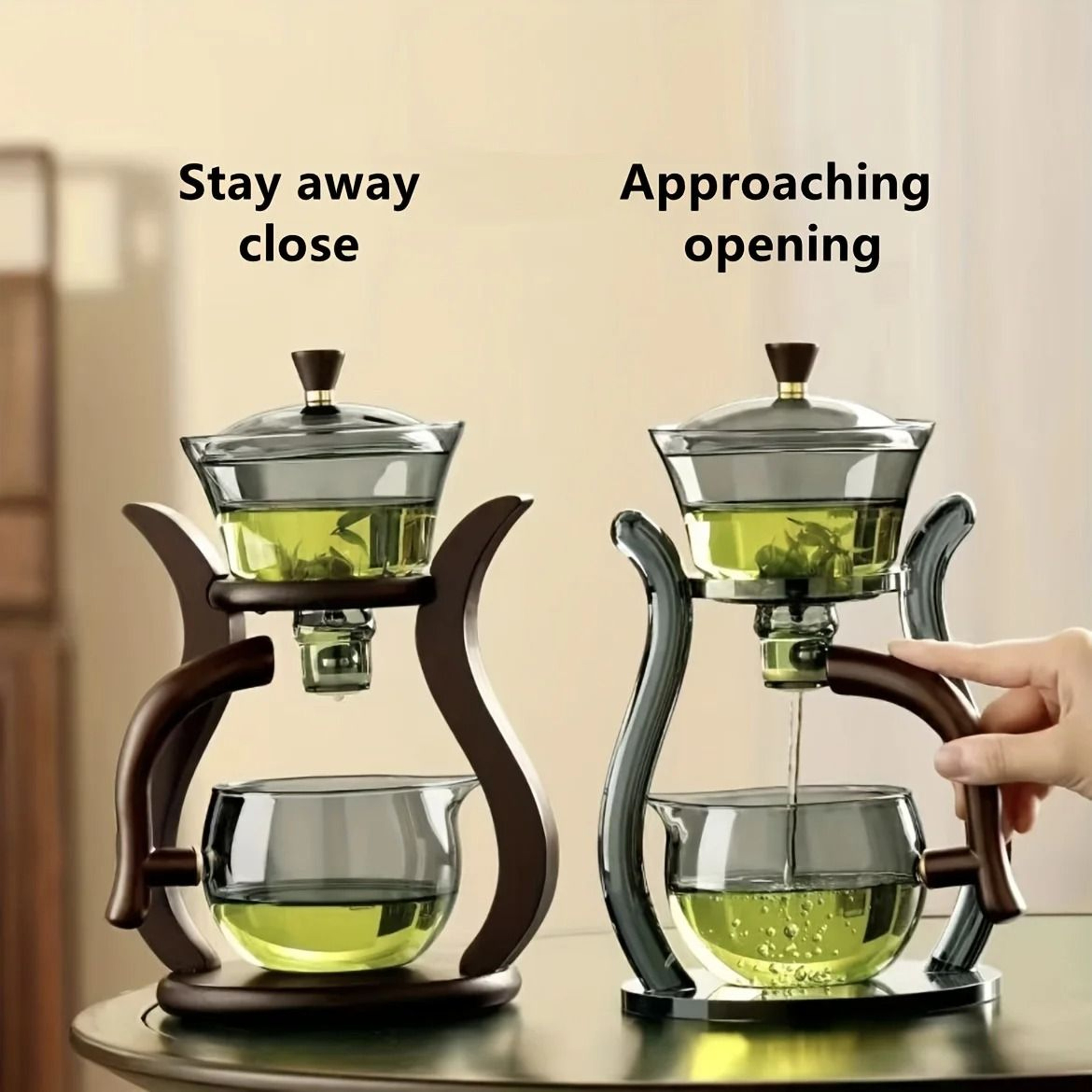 Glass Tea Set With Semi Automatic Magnetic Drip Teapot And Infuser Cups For Elegant Home Brewing 1