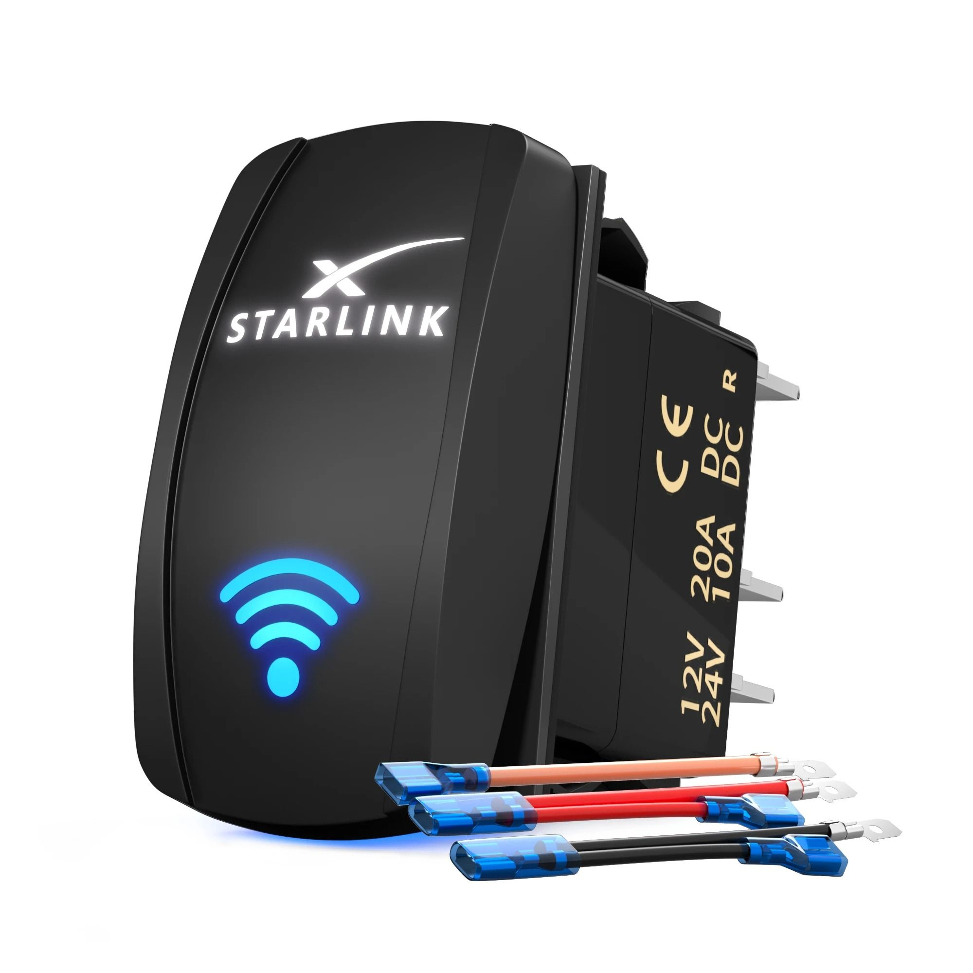 Waterproof Starlink Rocker Switch With Wiring Kit For 12V 24V Systems 0
