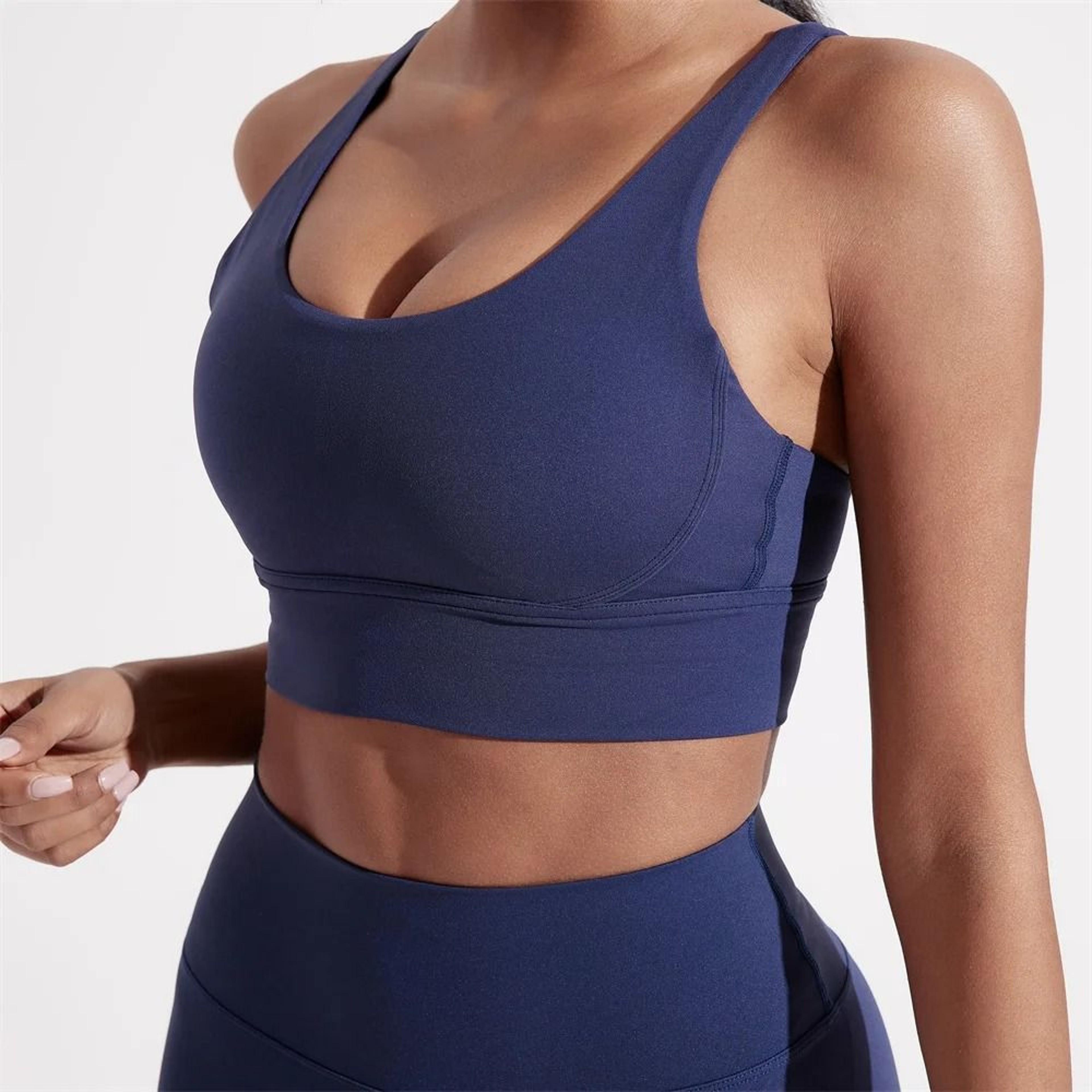 Womens High Impact Cross Back Sports Bra With Chest Pad For Training And Yoga 1
