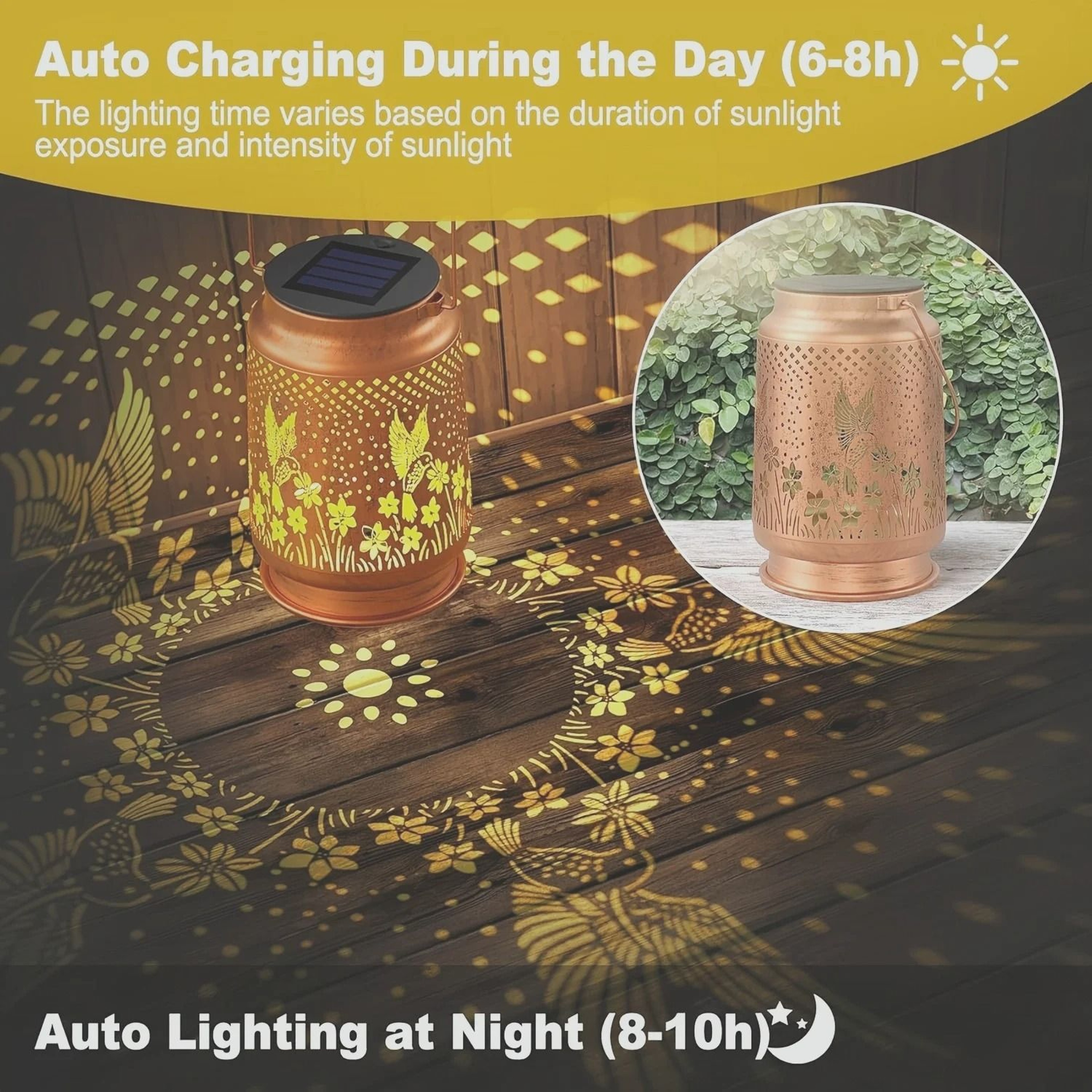 Solar Powered Outdoor Lantern Garden Light 4