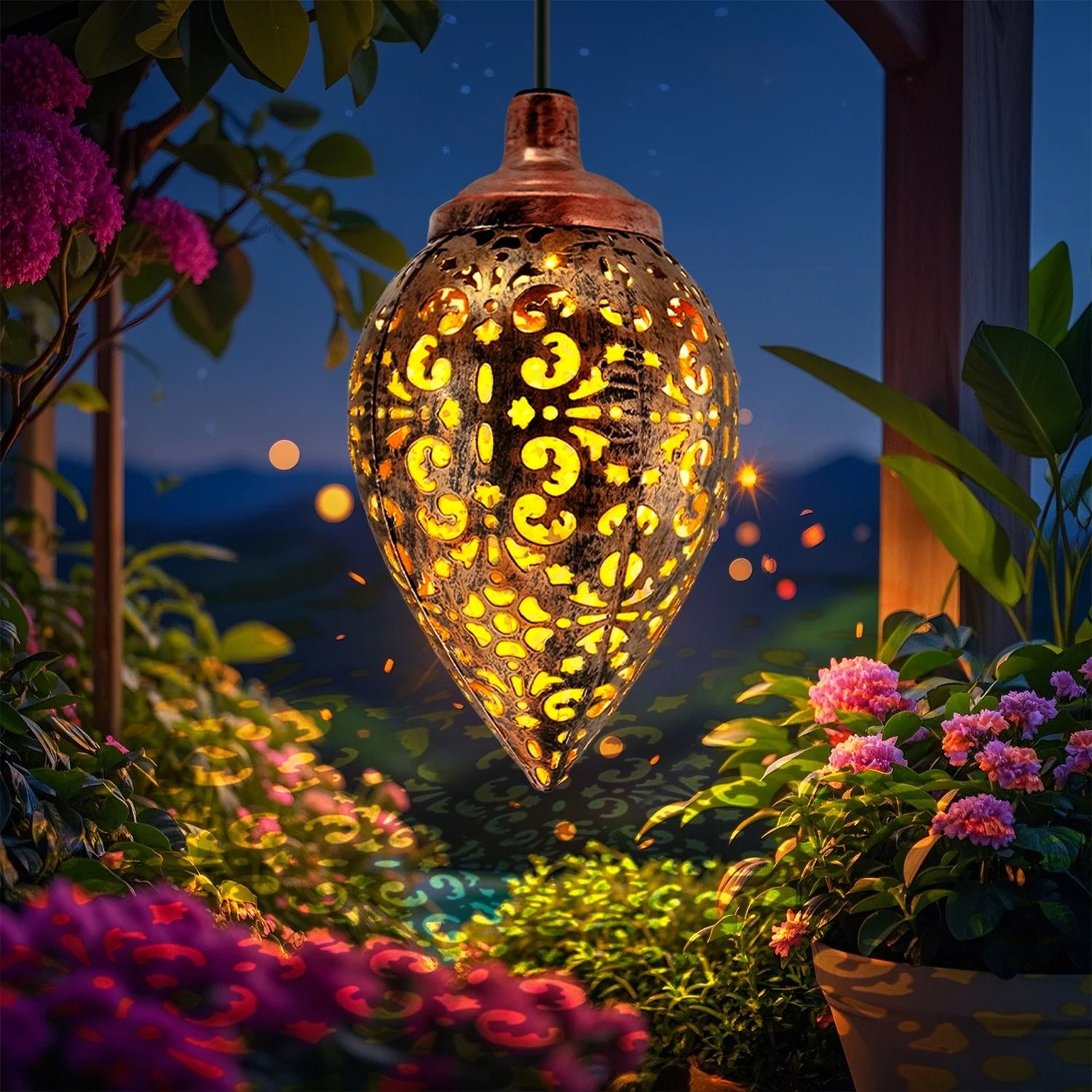Solar Powered Outdoor Lantern Garden Light 9