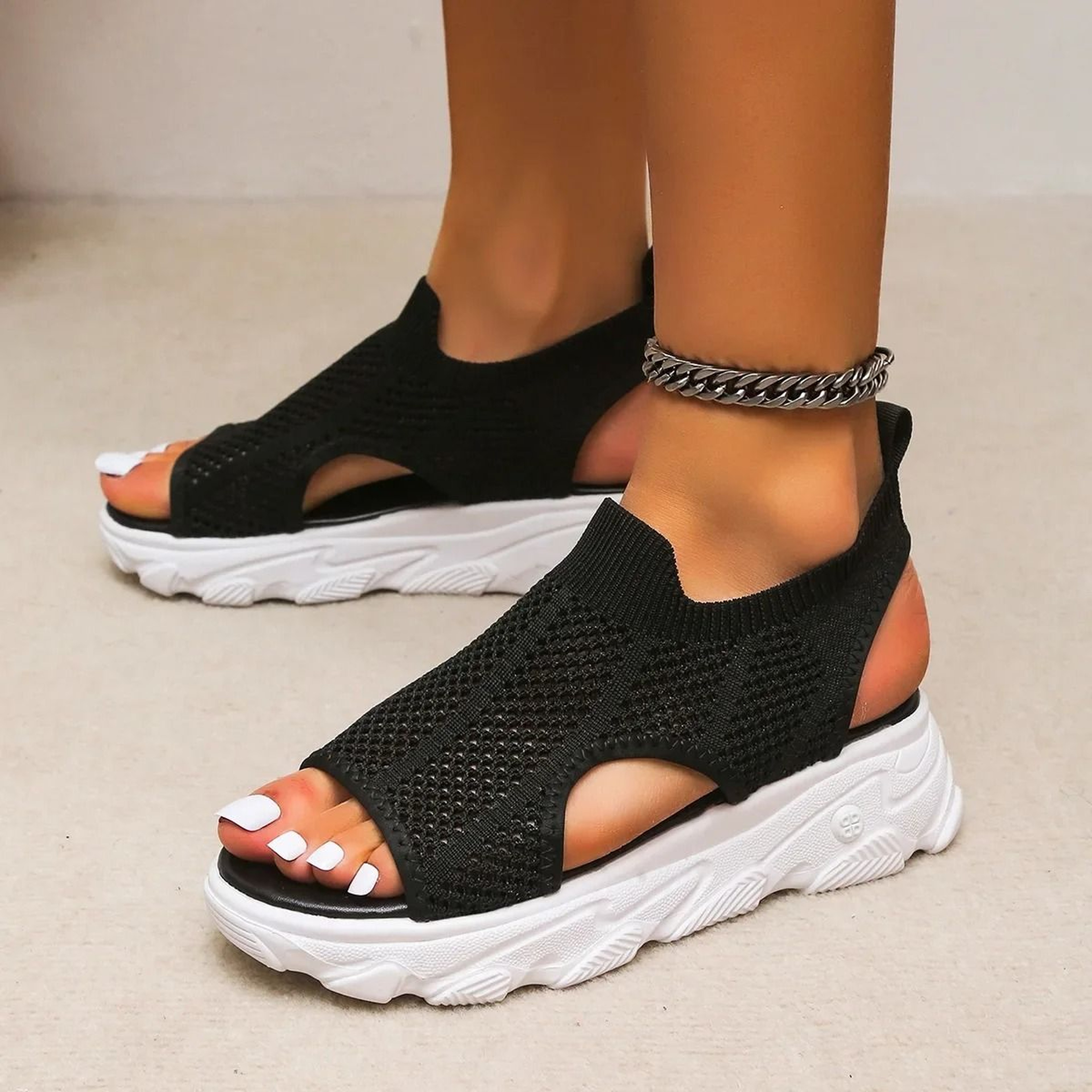 Mesh Hollow Breathable Plus Size Summer Sport Sandals For Women 1