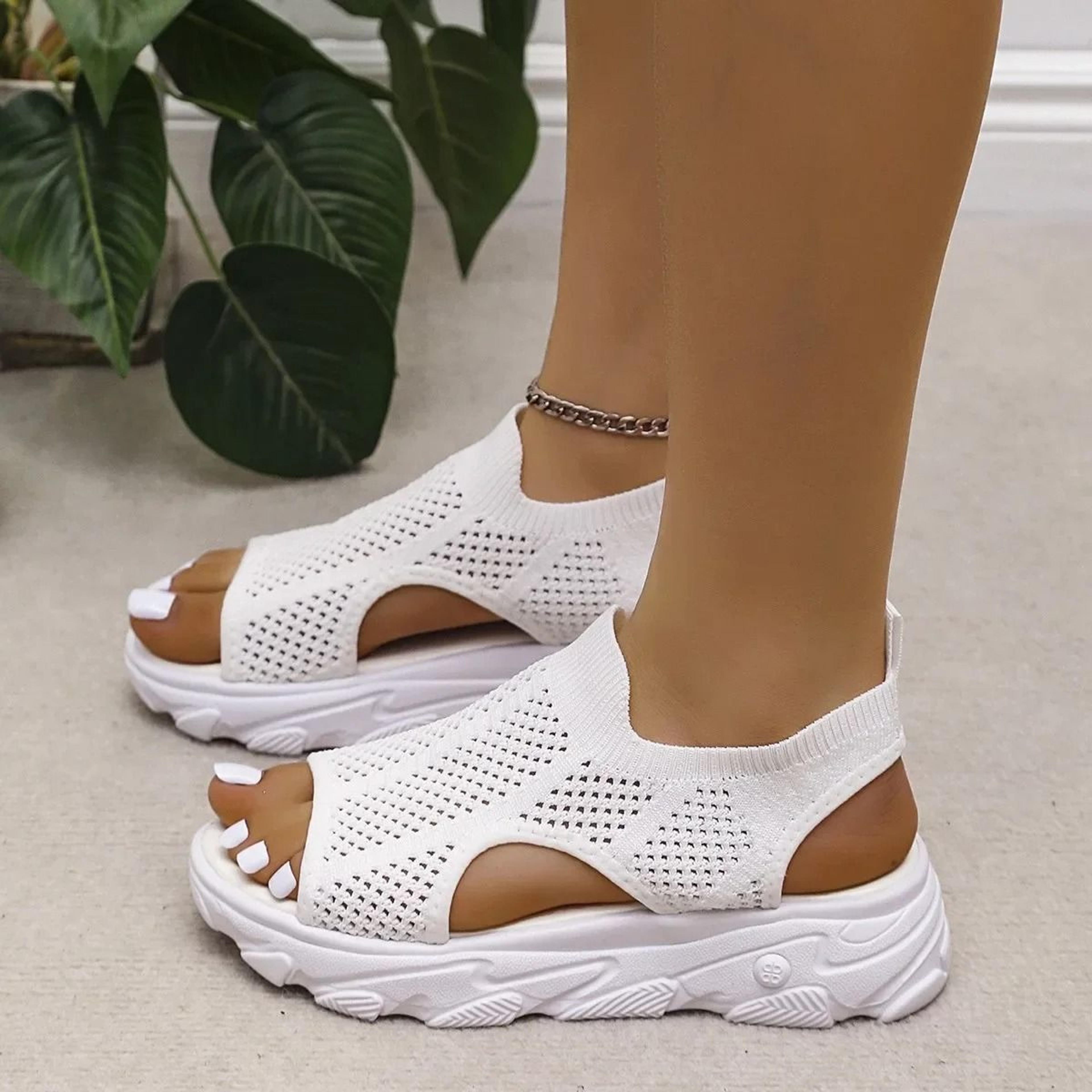 Mesh Hollow Breathable Plus Size Summer Sport Sandals For Women 2
