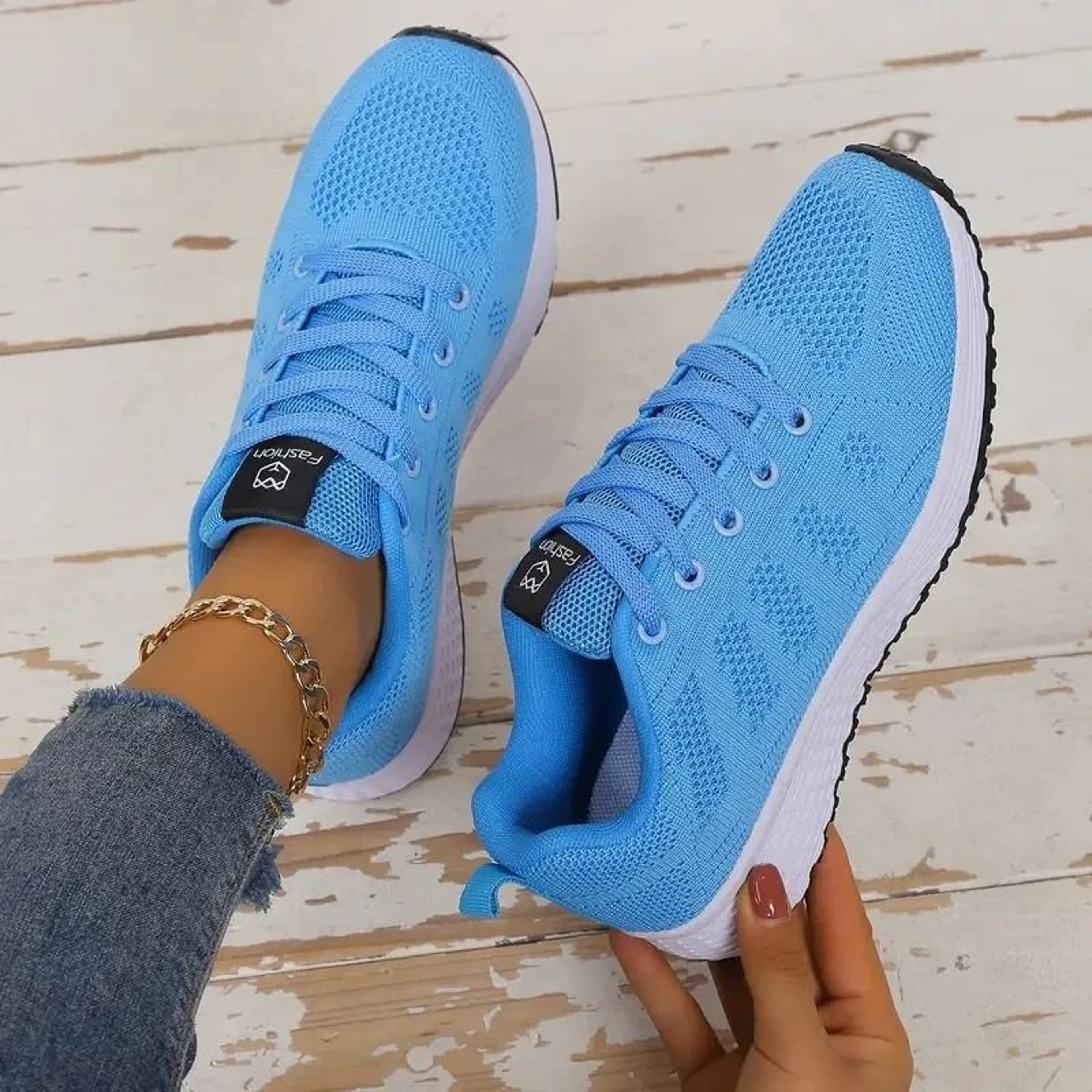 Womens Mesh Breathable Platform Sneakers Lightweight Casual Trainers 7
