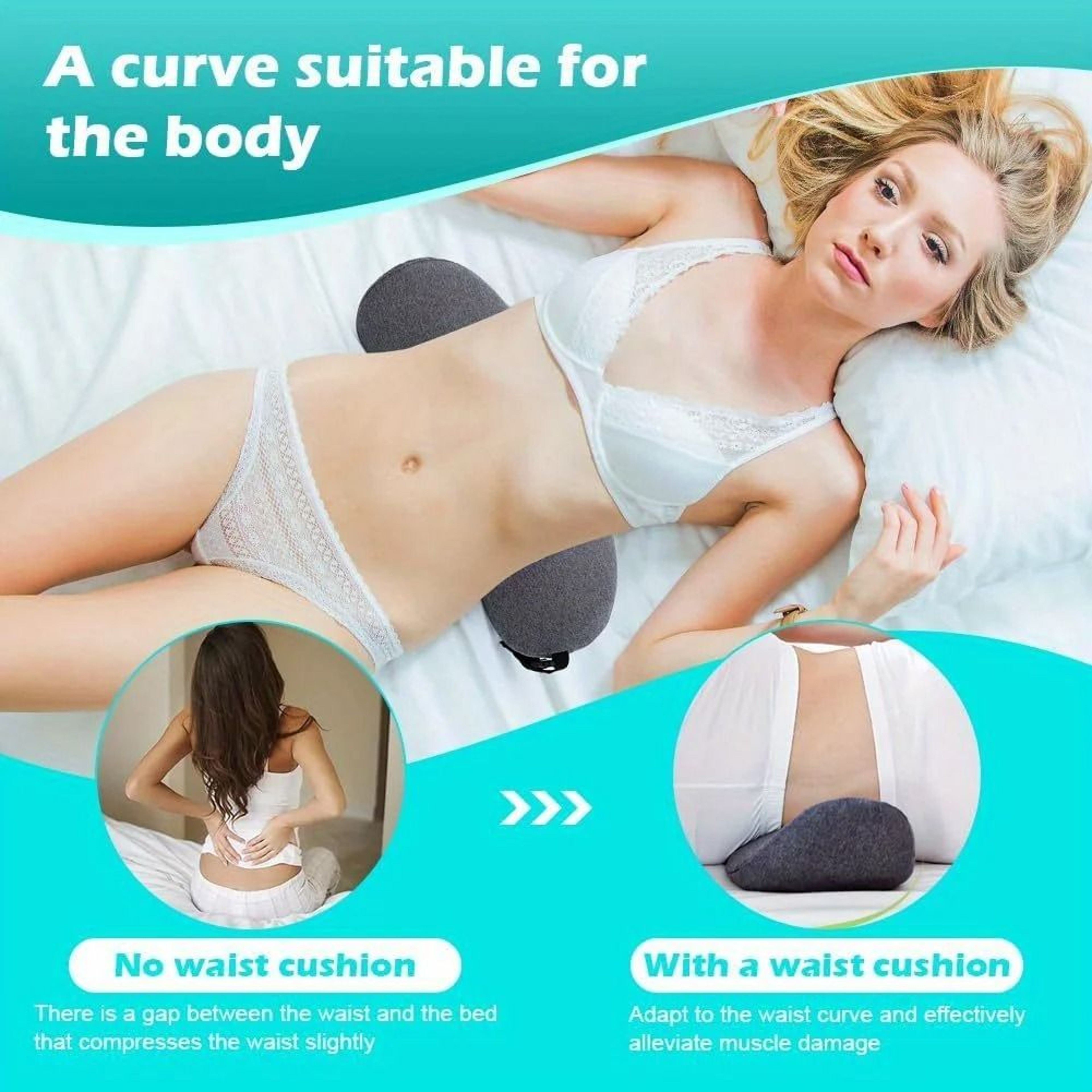 Memory Foam Lumbar Support Pillow For Lower Back Relief 3