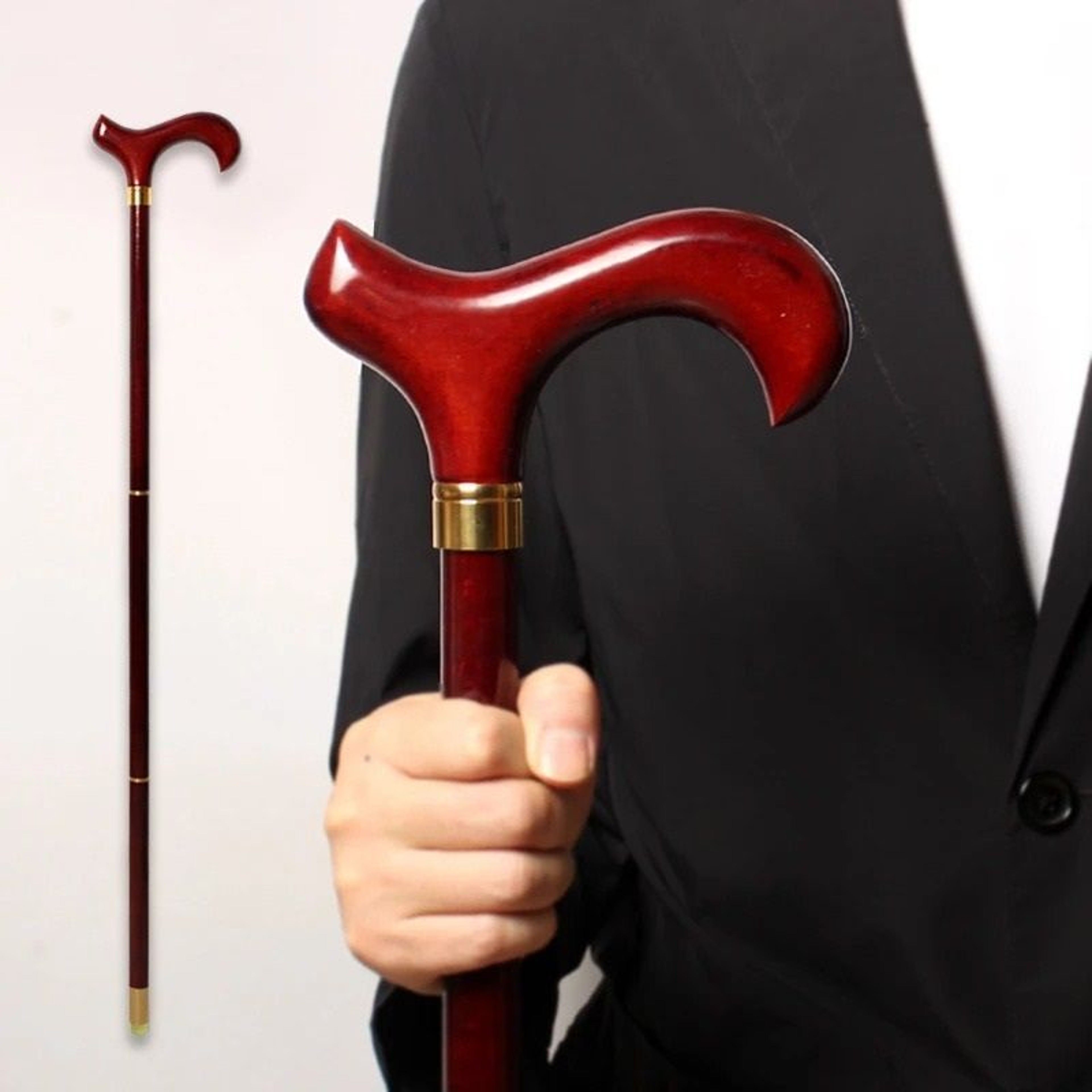 Elegant Detachable German Beech Walking Cane With Red Wooden Handle 0