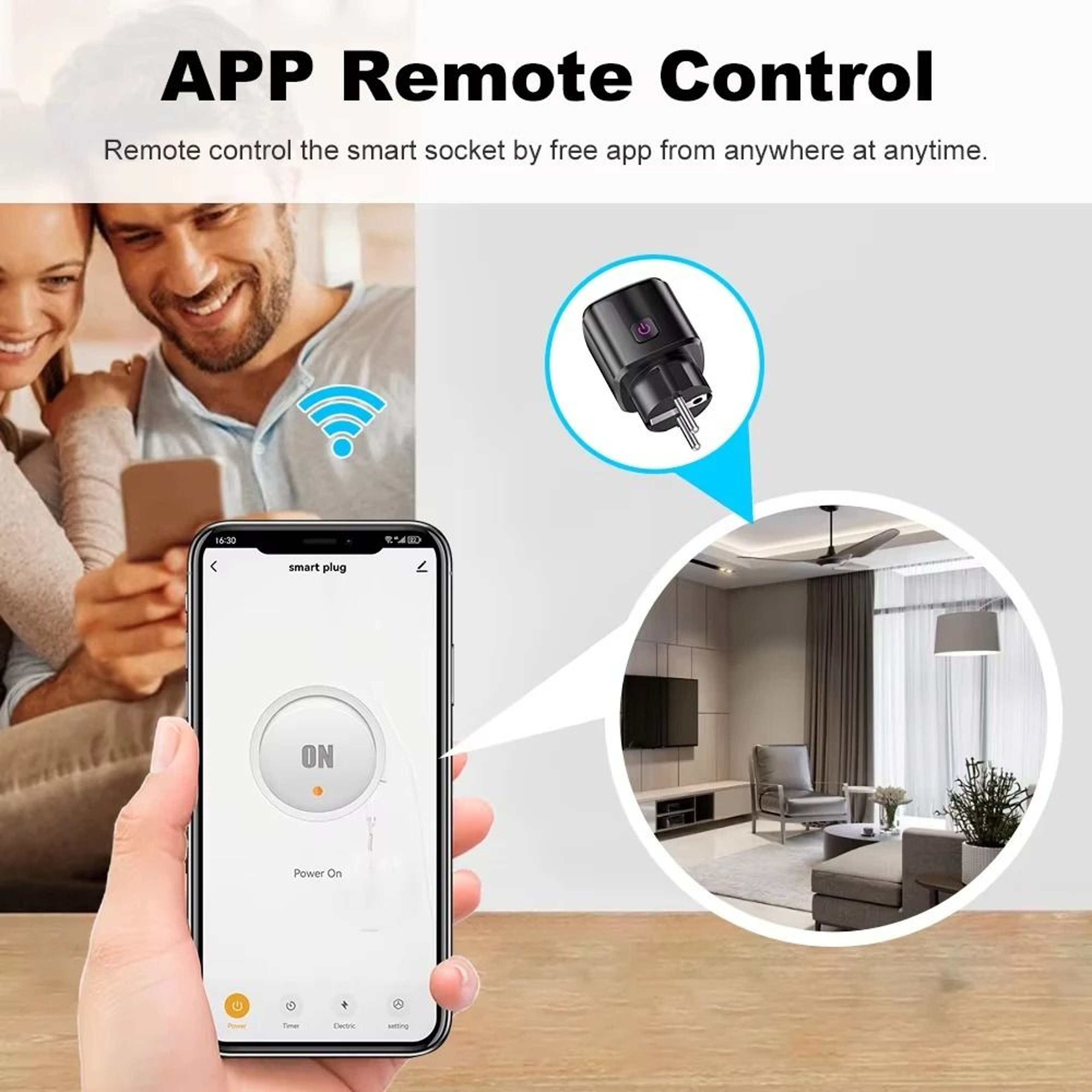 Smart WiFi Power Monitoring Socket With Child Lock And Voice Control 2