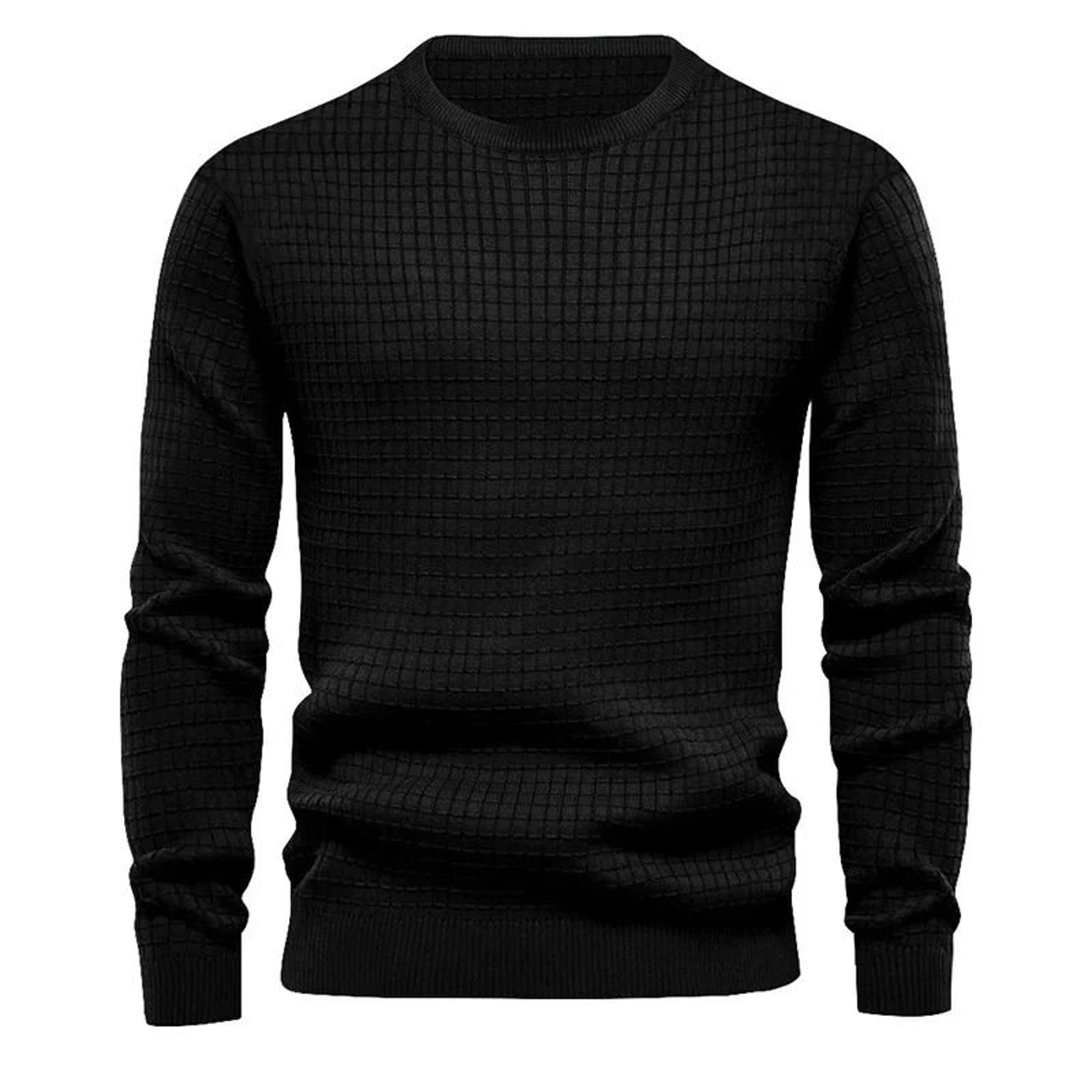 Mens Casual Crew Neck Sweatshirt Solid Color Long Sleeve Top 10