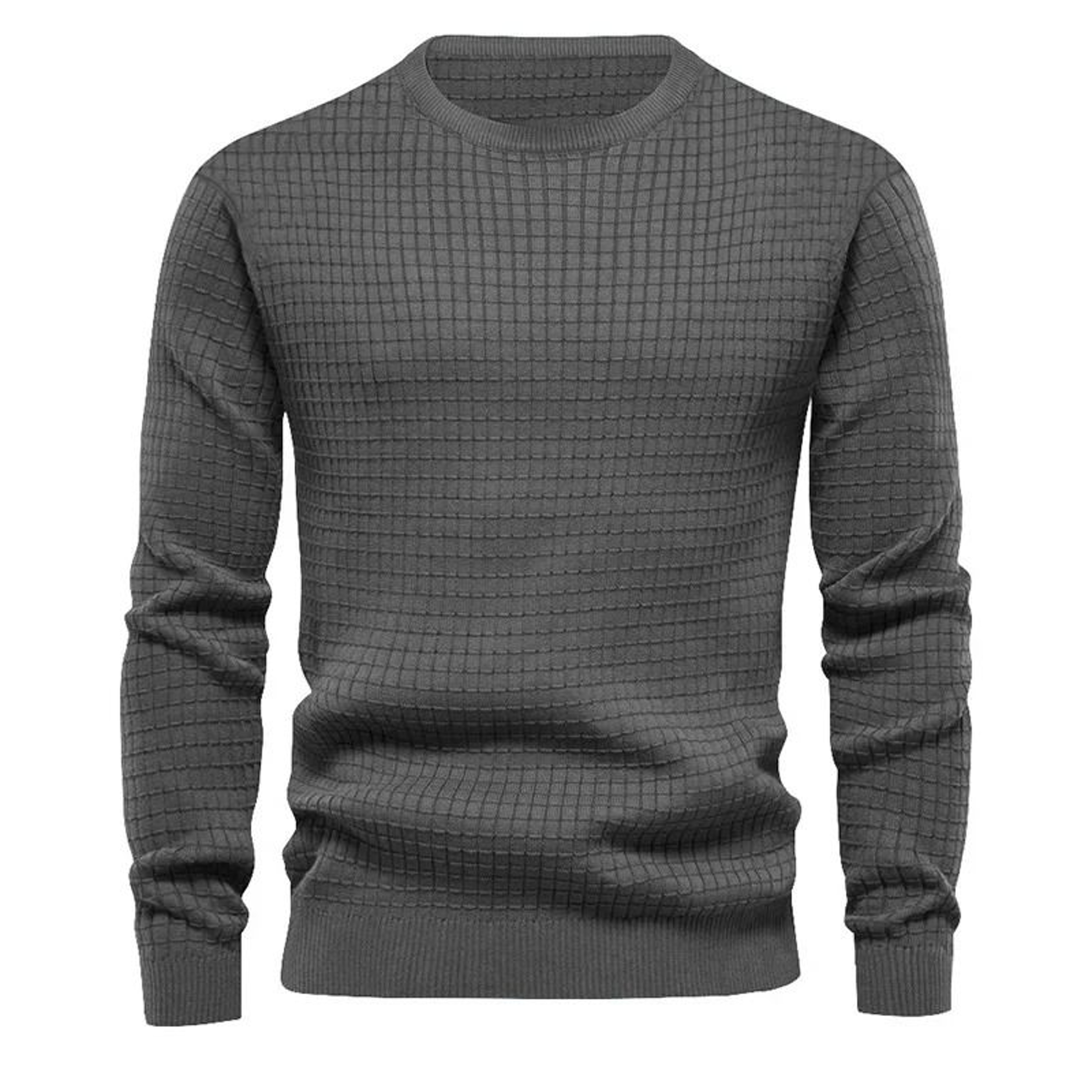 Mens Casual Crew Neck Sweatshirt Solid Color Long Sleeve Top 6