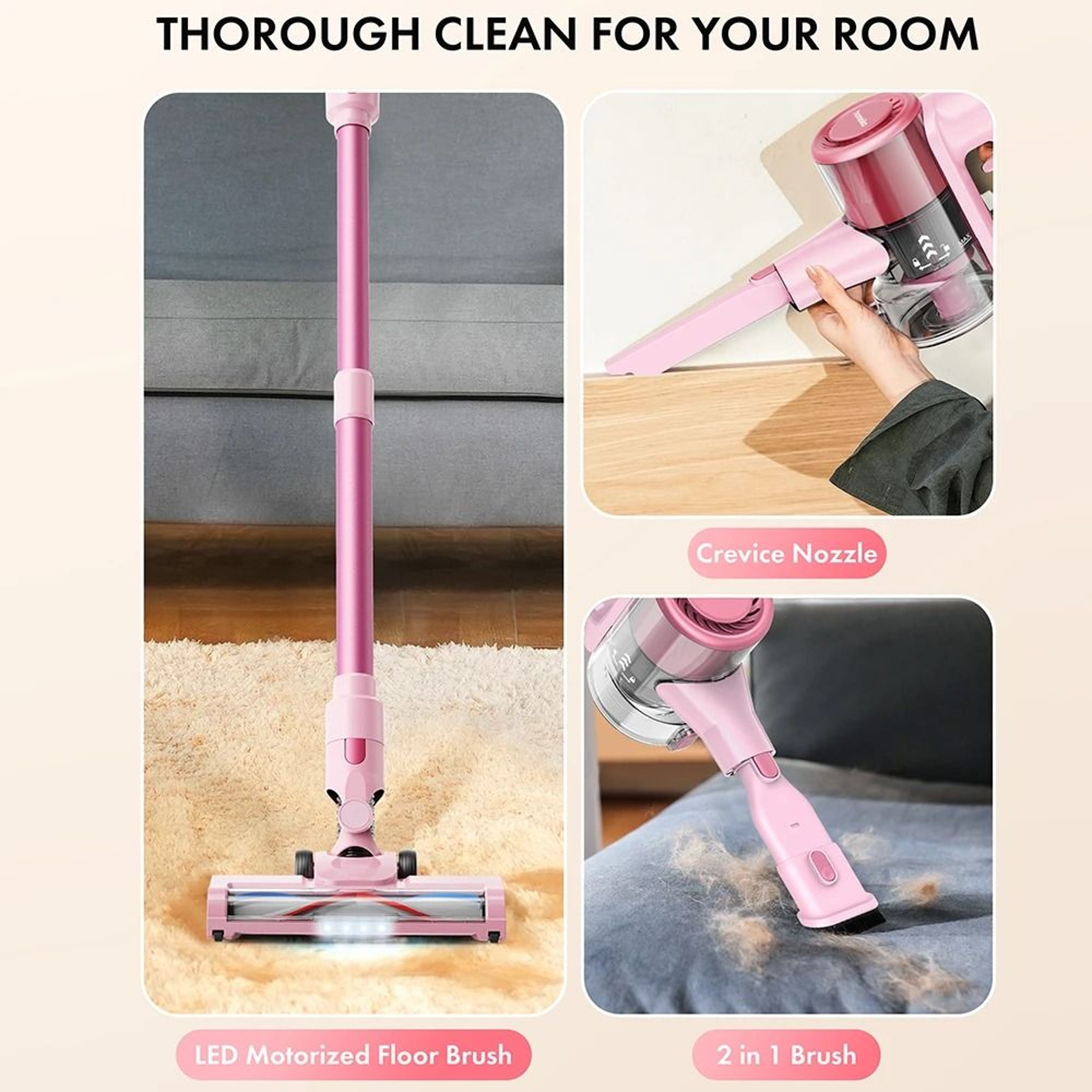 Smart Cordless Vacuum Cleaner LED Display Powerful Suction 0