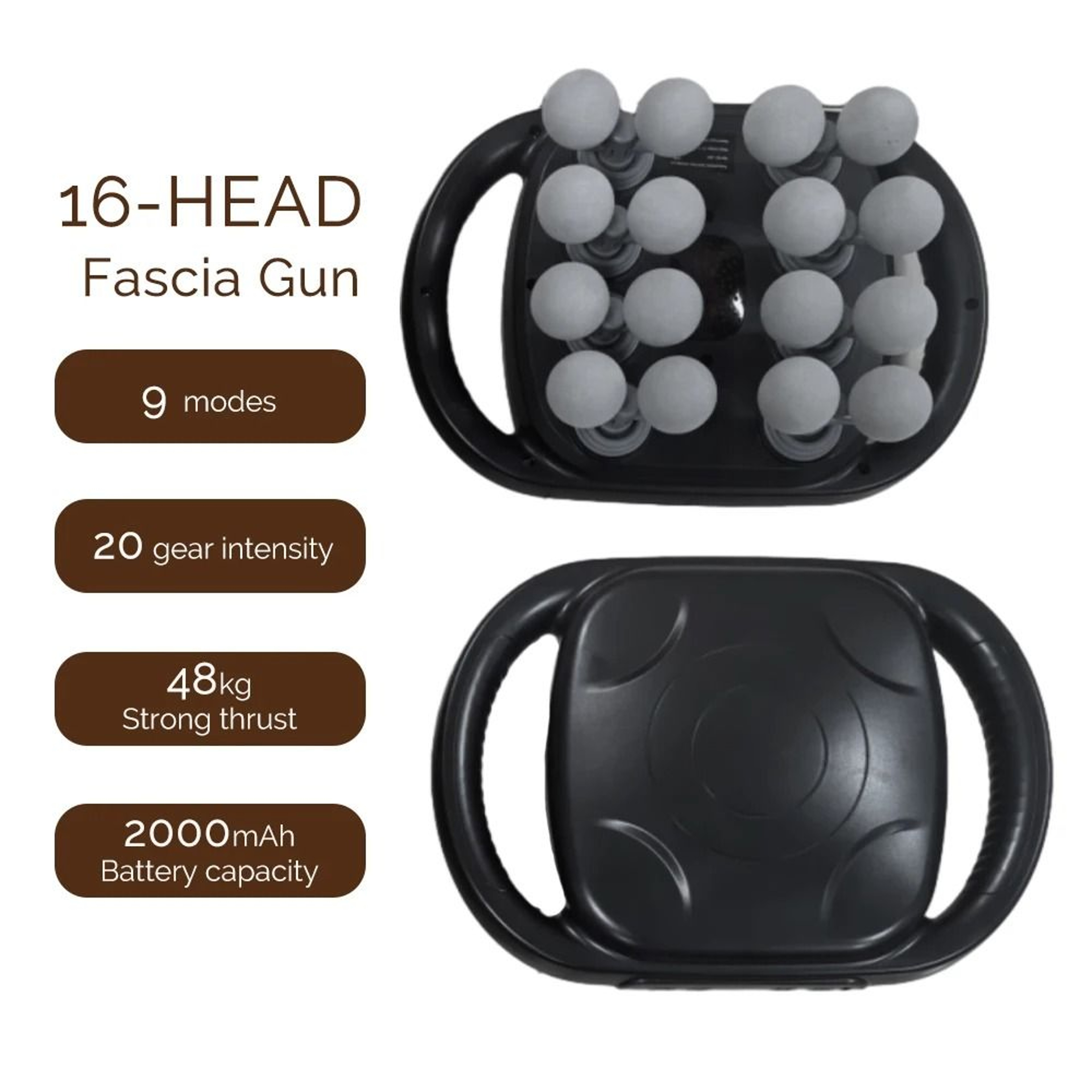 Fascia Gun High Frequency Vibration Body Massager With Multiple Heads 11