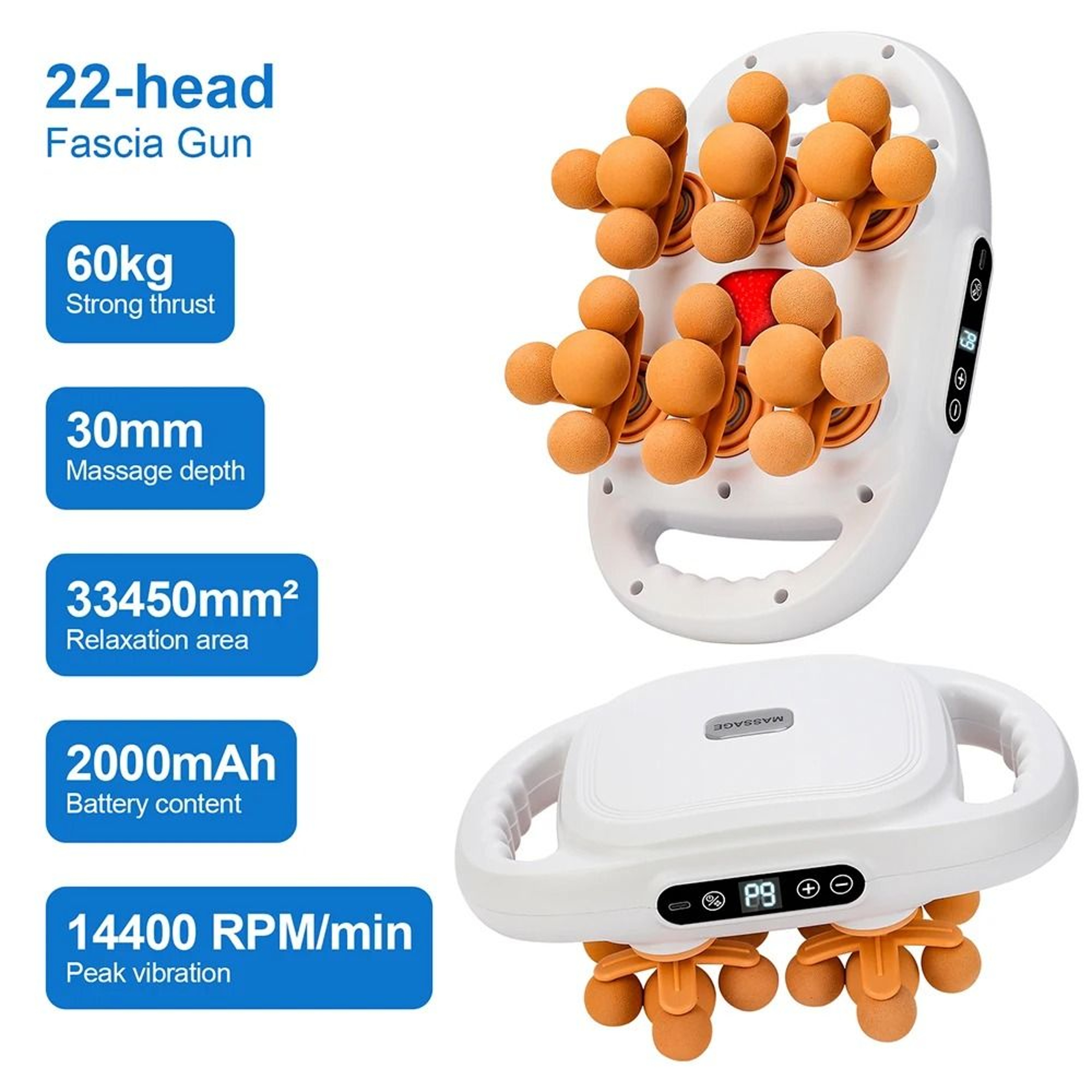 Fascia Gun High Frequency Vibration Body Massager With Multiple Heads 17