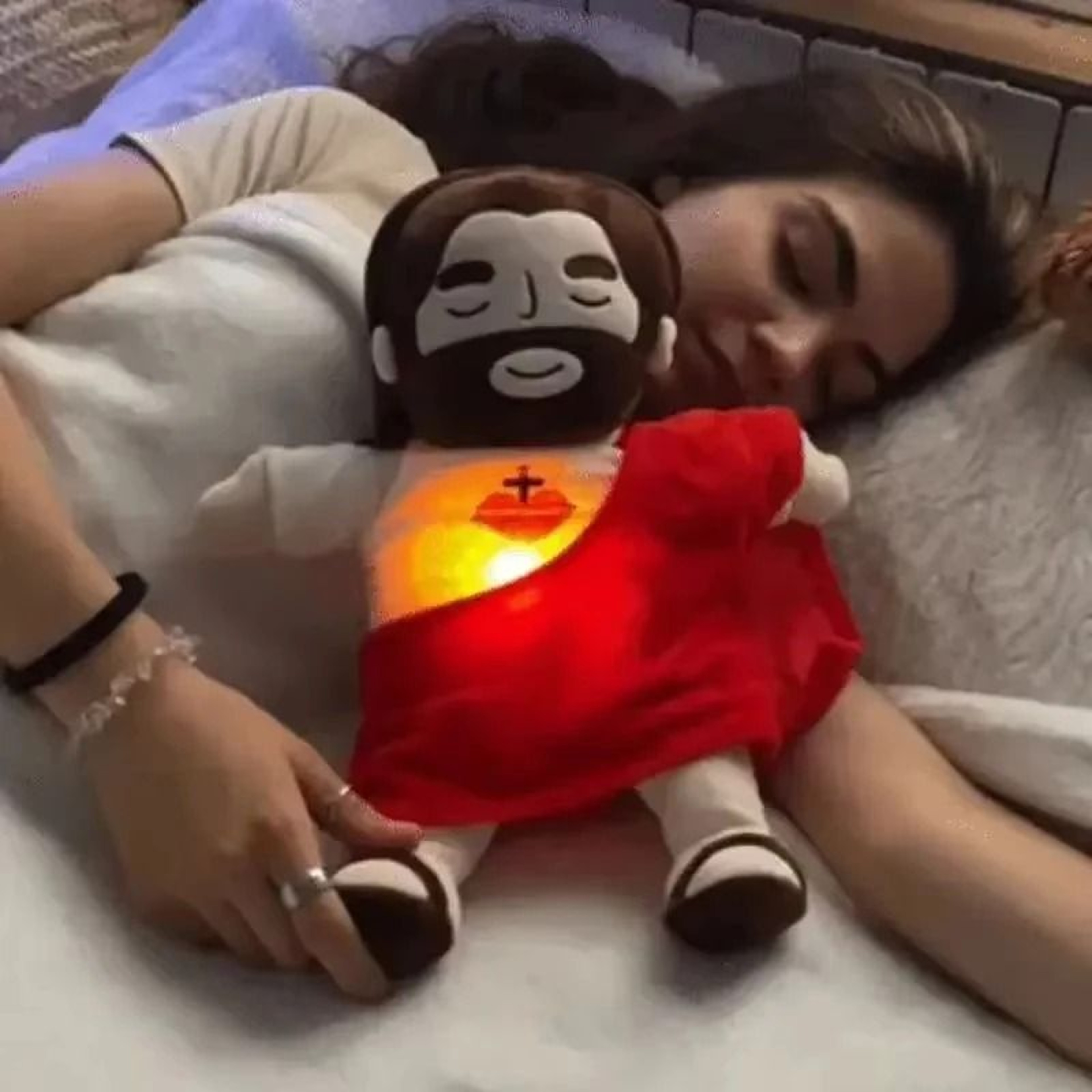 Soothing Breathing Jesus Plush With Light And Music 0