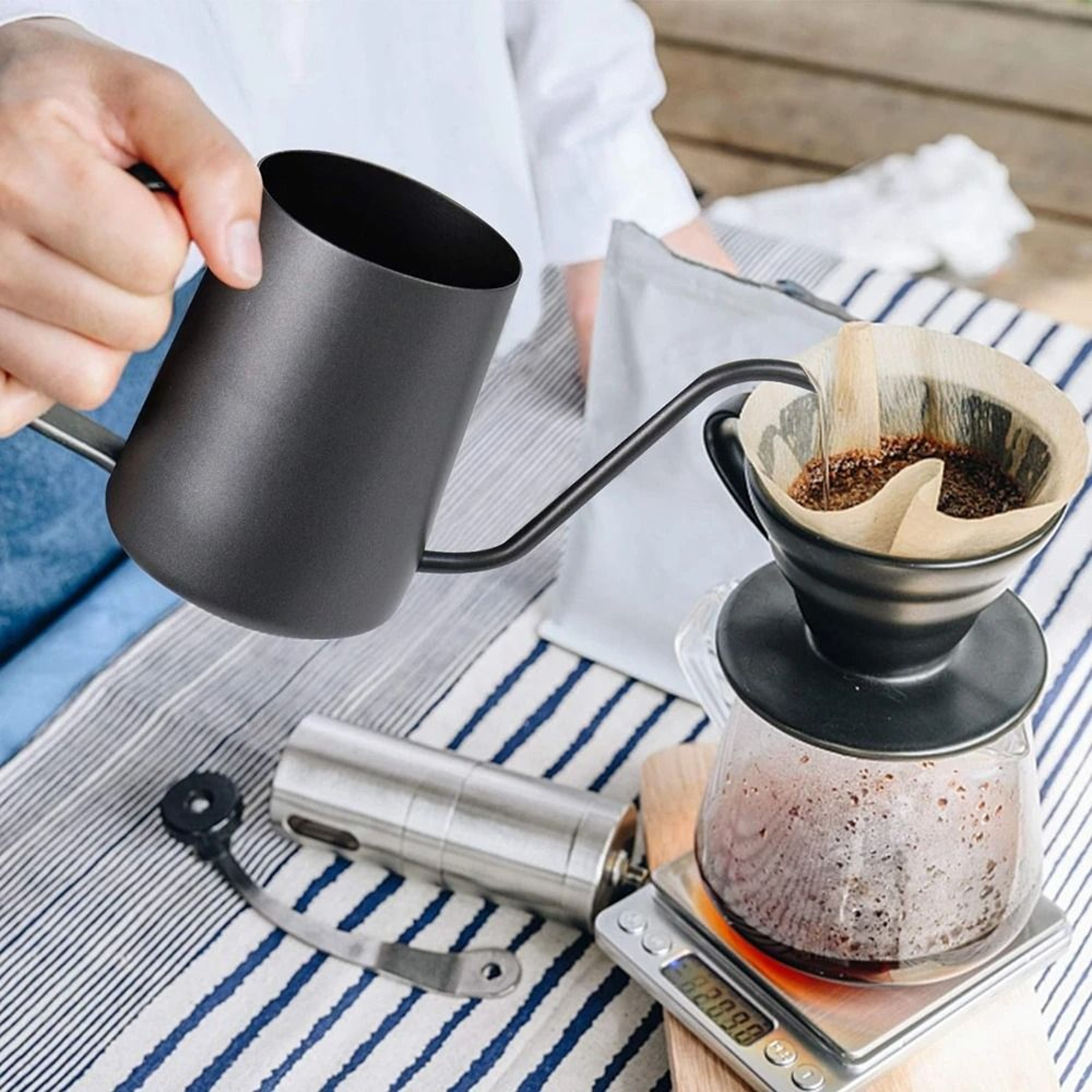 Stainless Steel Gooseneck Pour Over Coffee Pot With Narrow Spout 3