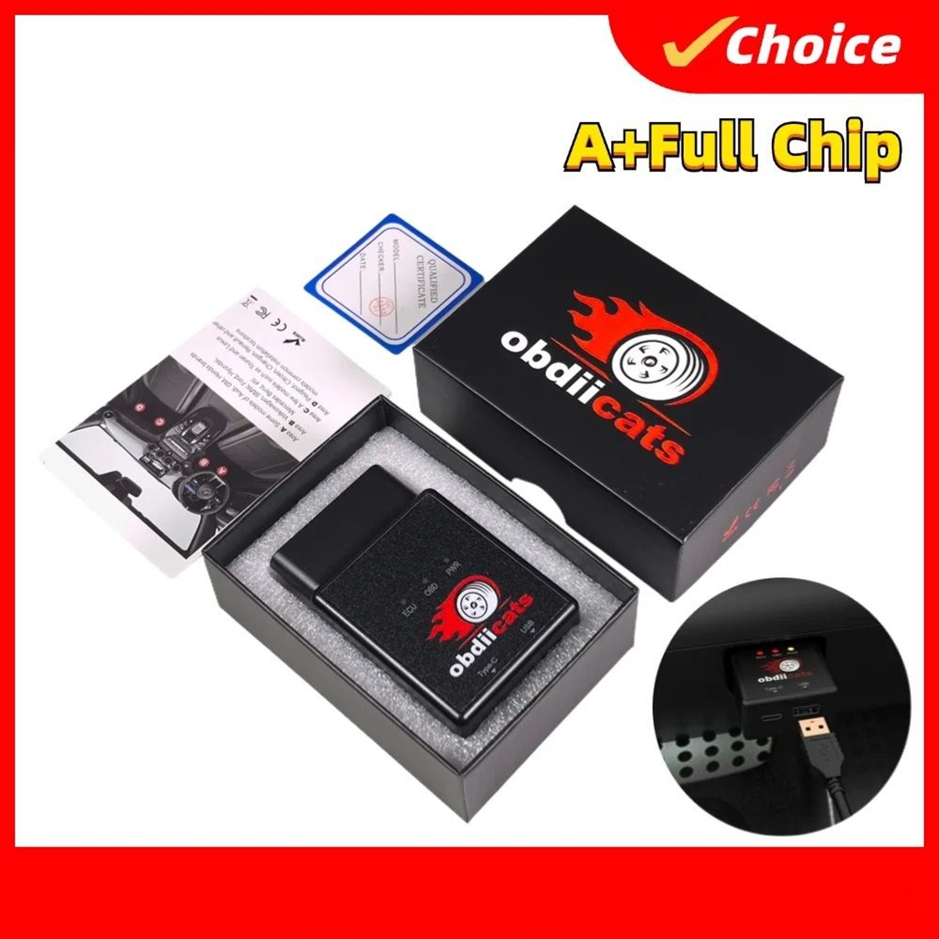 2 In 1 OBD2 Fuel Saving And Fast Charger Chip Tuning Box For Benzine And Diesel Cars 0