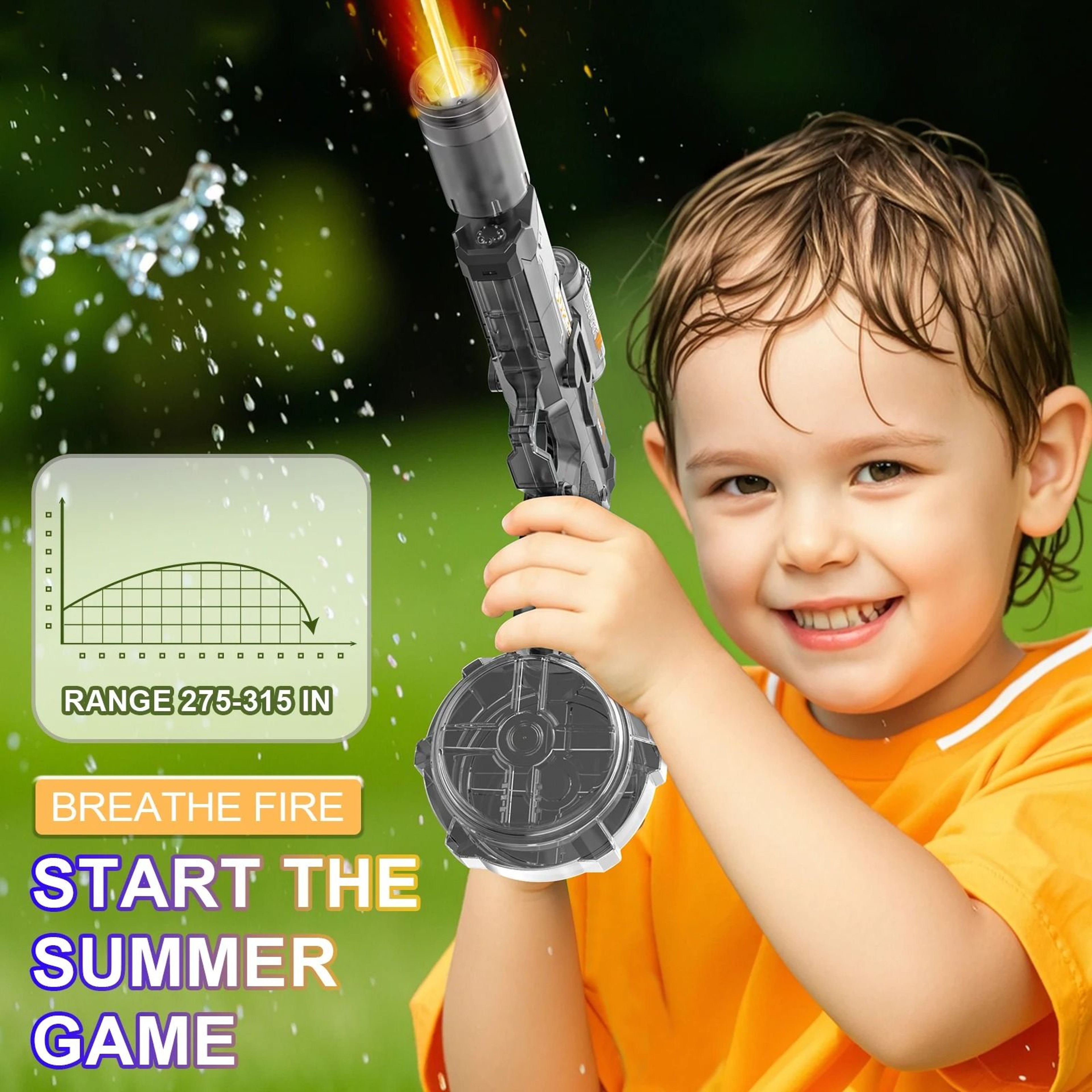 Electric Water Gun With Light And Flame Spray Effect 3