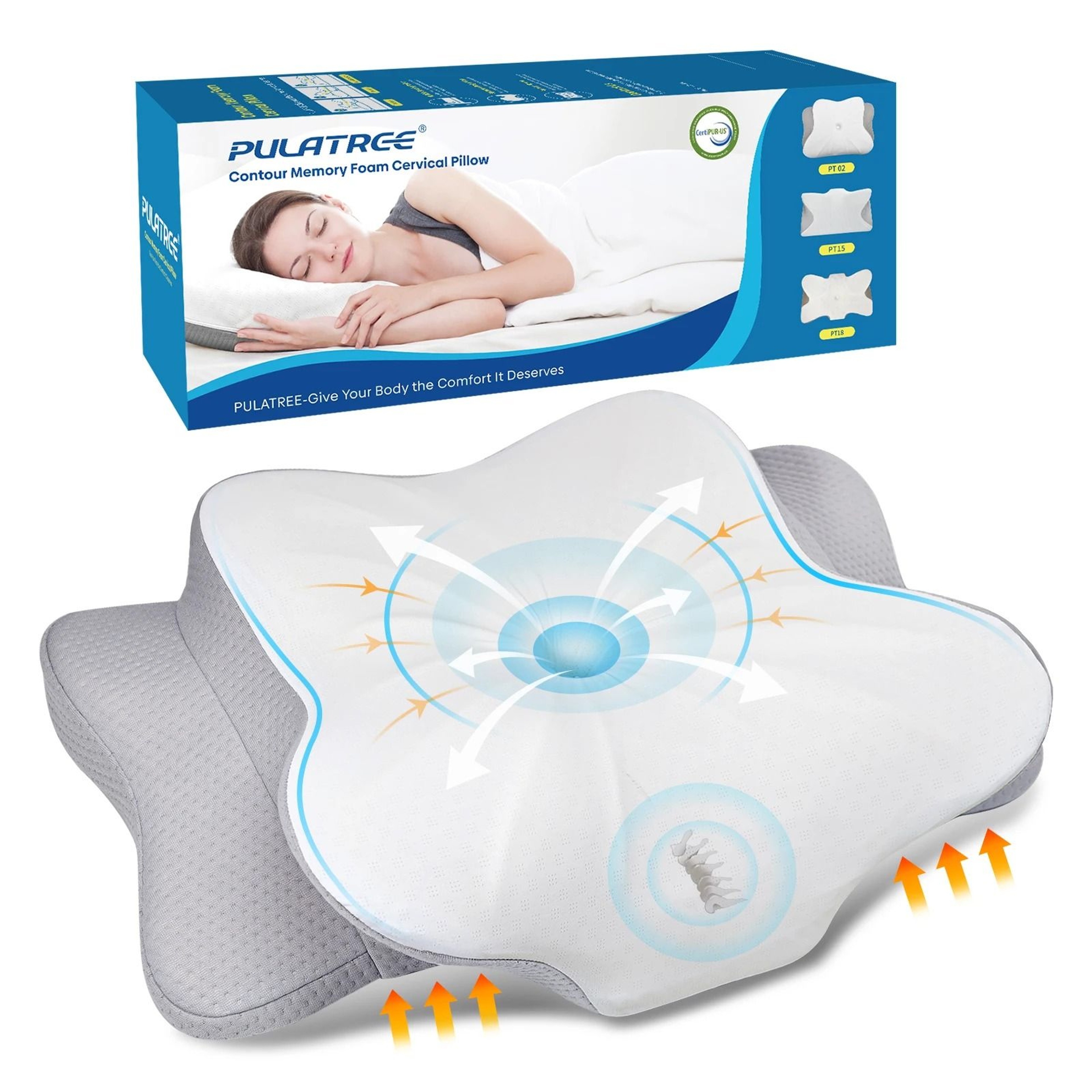 Orthopedic Ergonomic Pillow With Breathable Memory Foam 0