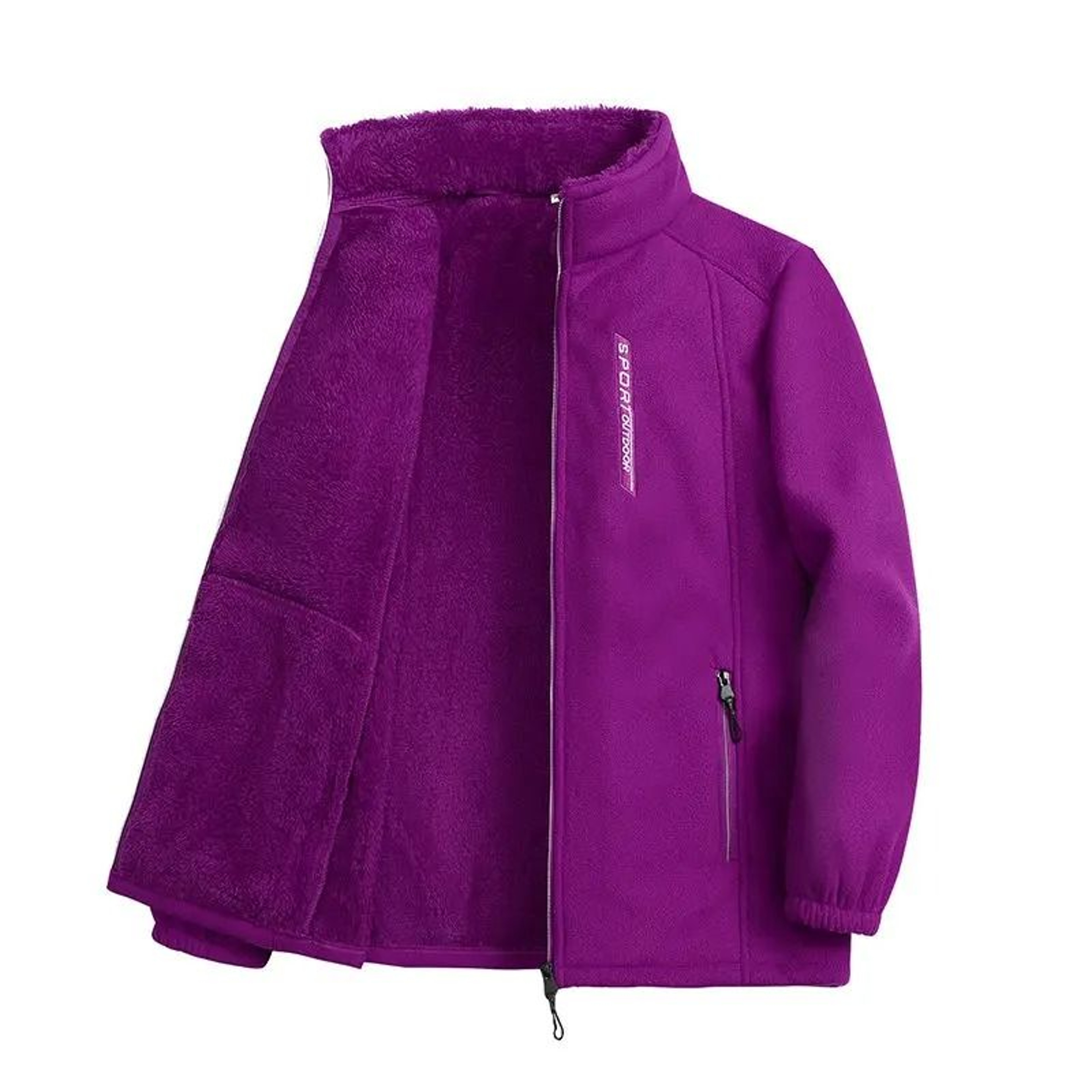Women Polar Fleece Jacket With Zipper Front 4