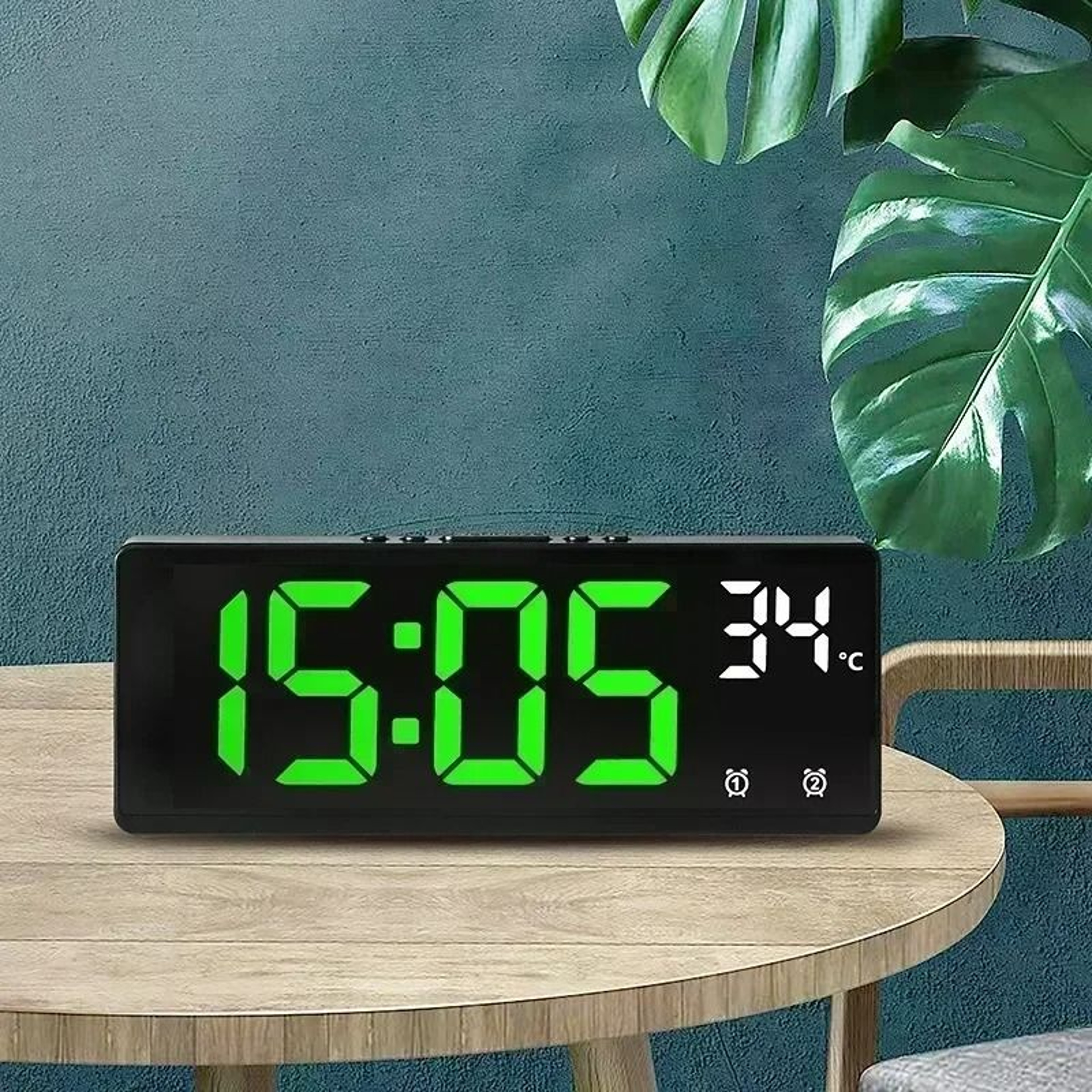 Voice Activated Digital Alarm Clock With Temperature Dual Alarm Snooze And Night Mode 0