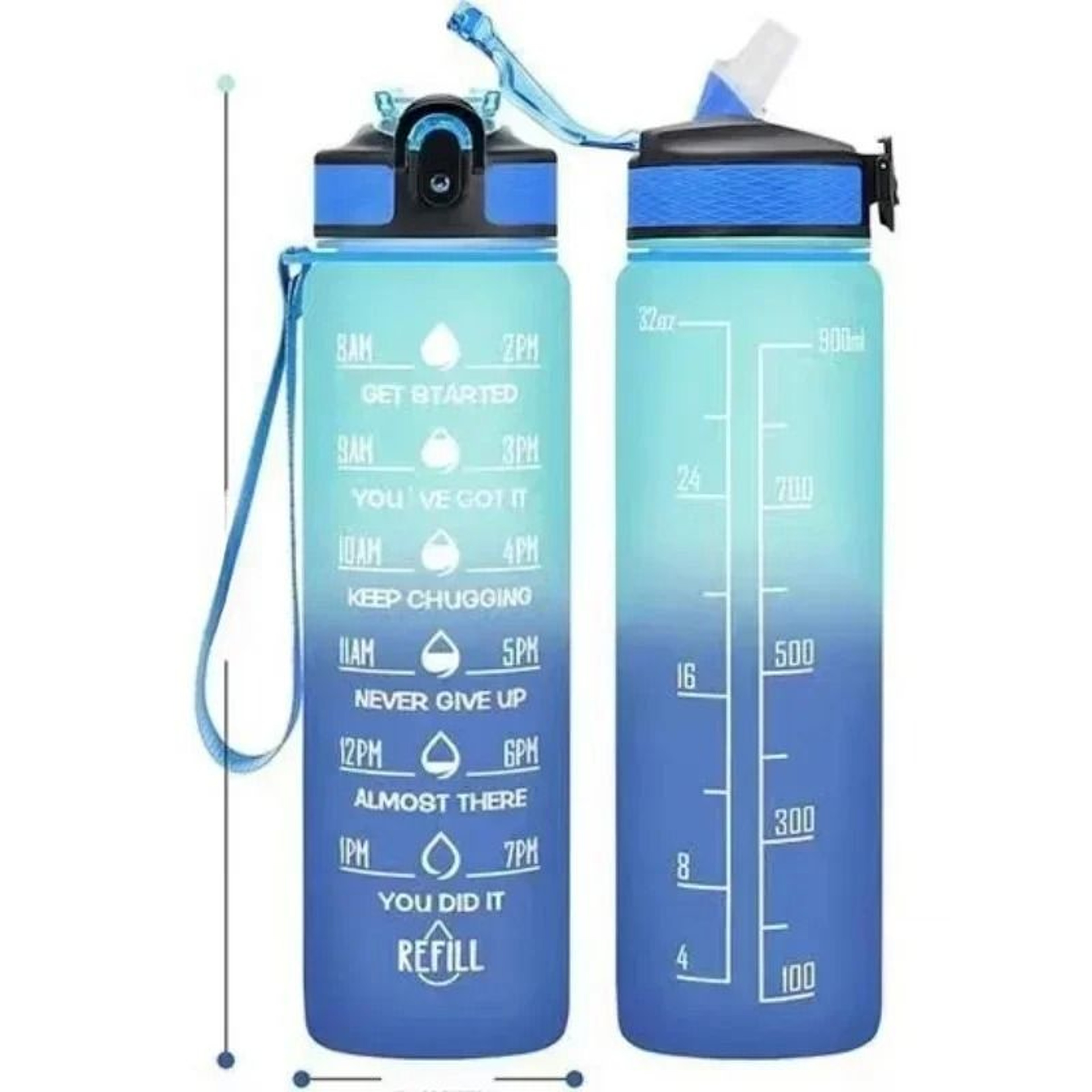 Plastic Sport Water Bottle Leakproof With Straw And Carry Handle 8