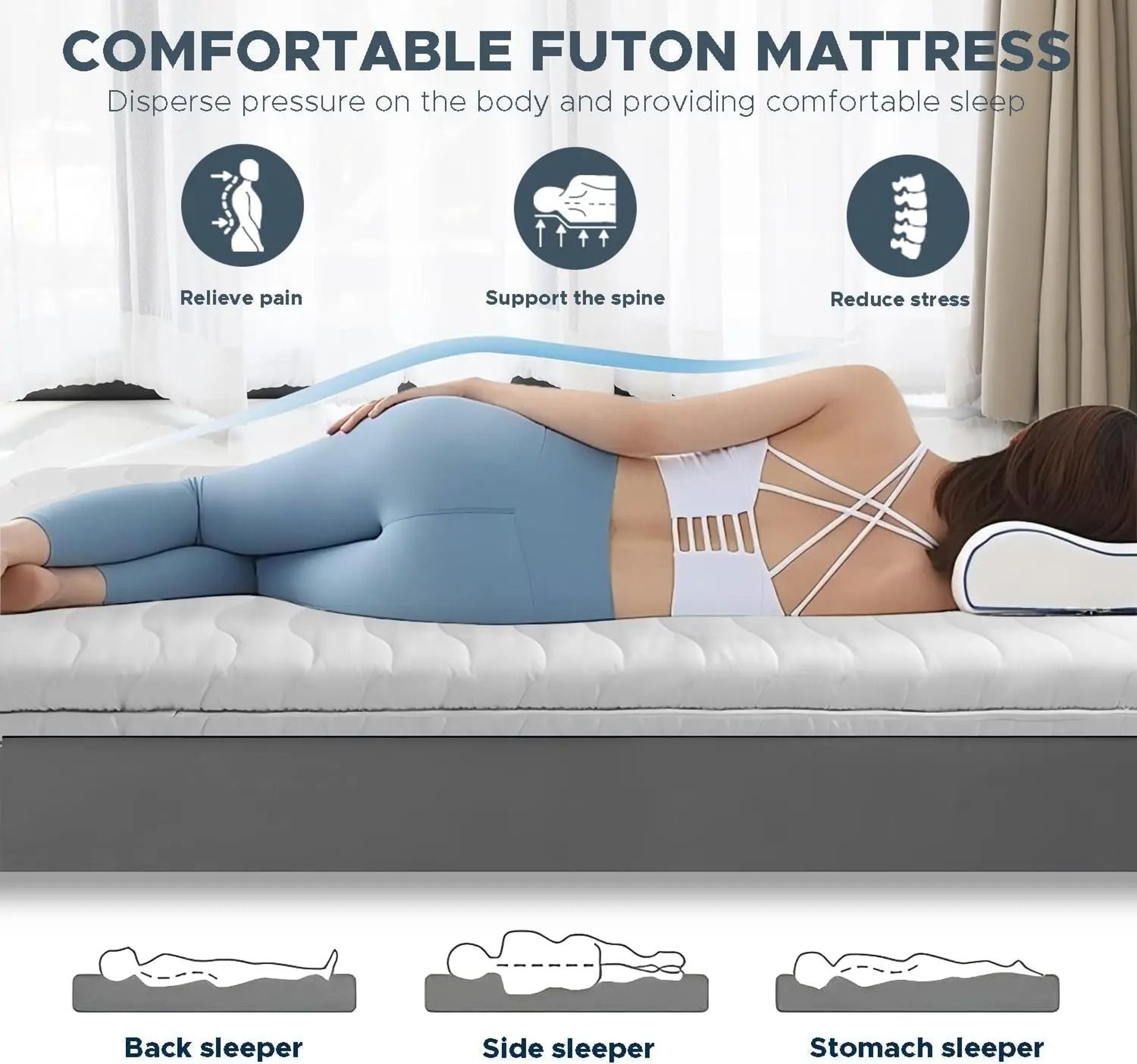 Foldable Floor Mattress With High Density Foam 2