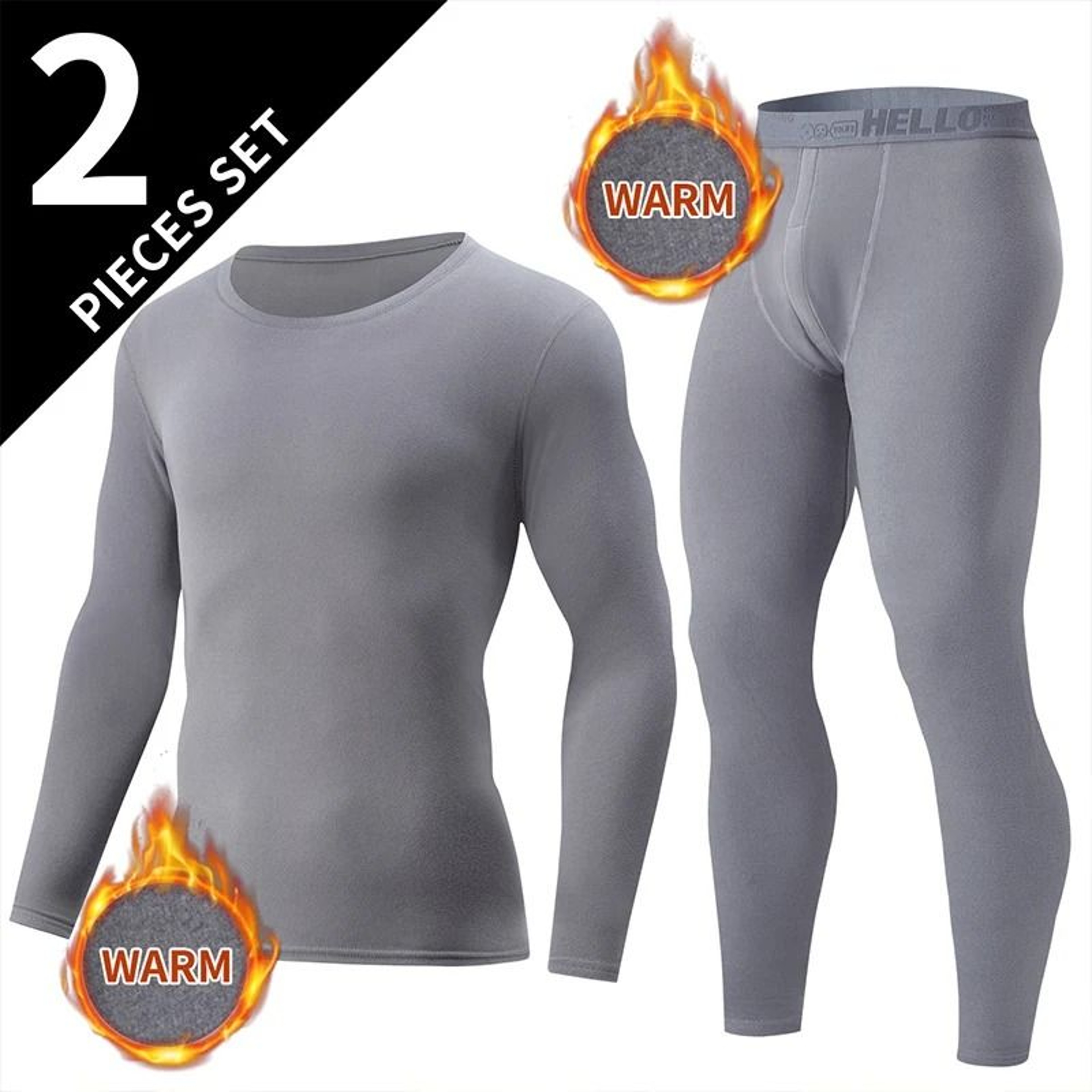 Mens Thermal Underwear Long Sleeve Top And Pants Set 12