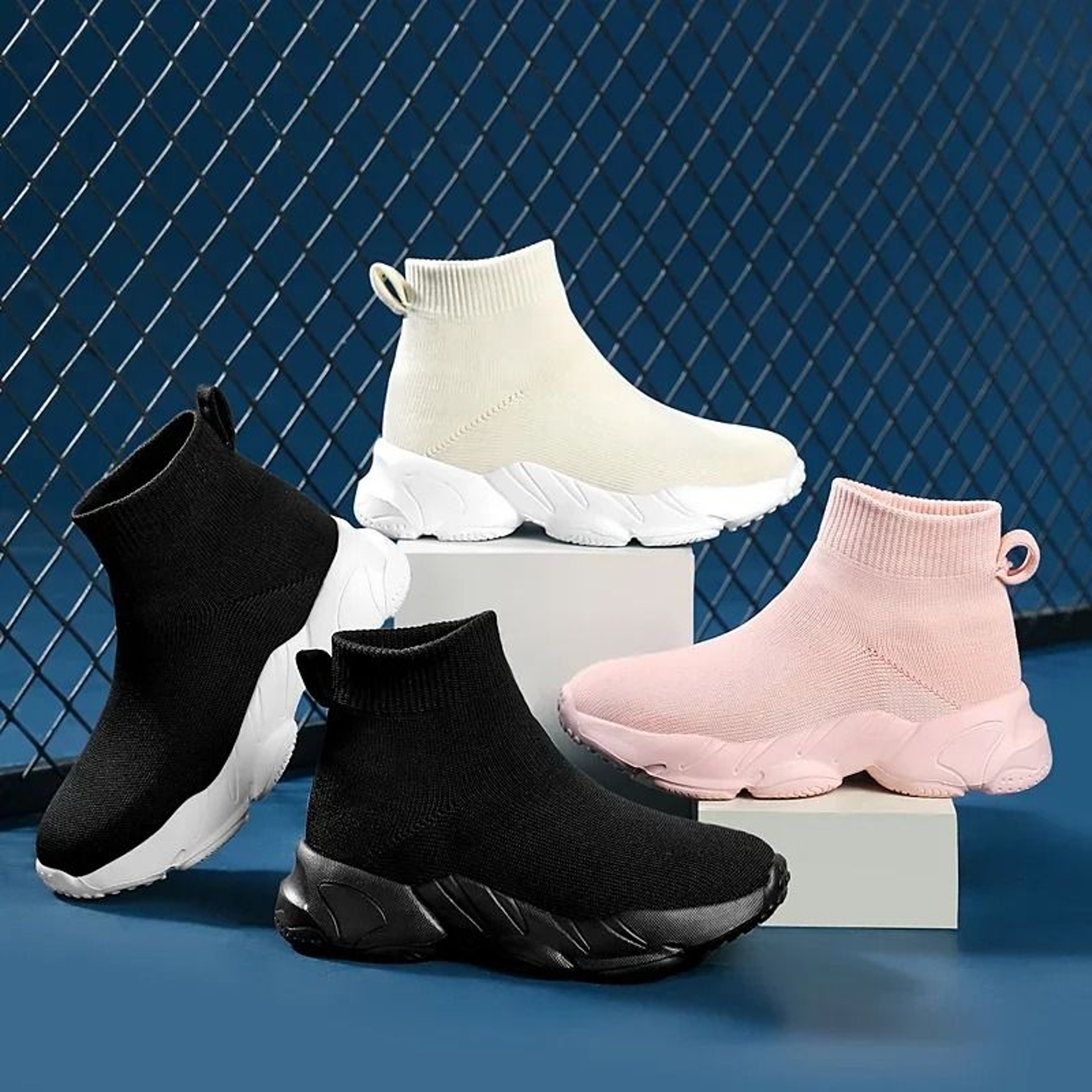 Childrens High Top Sock Style Shoes Casual Sports Sneakers 0