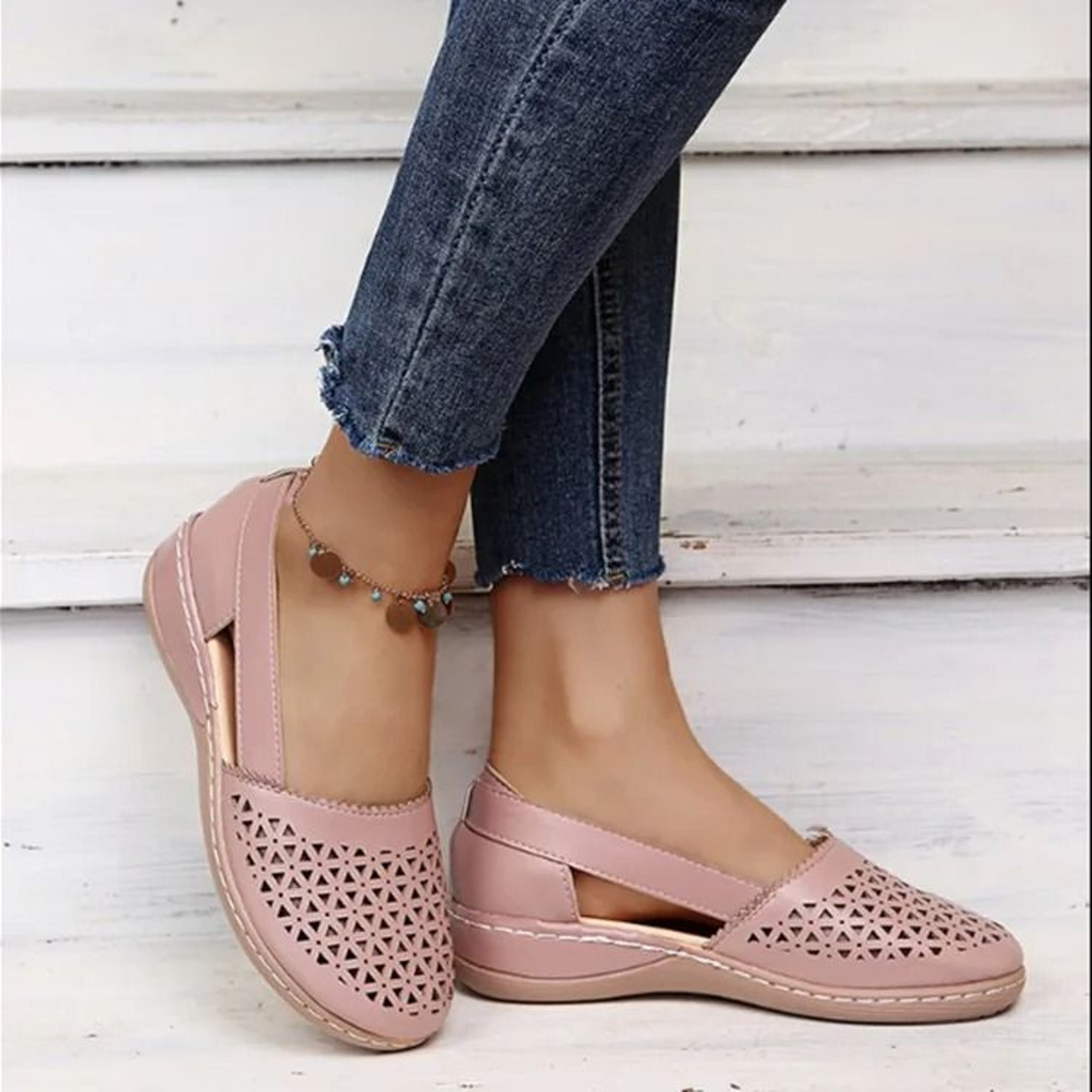 Womens Retro Mary Jane Flat Sandals 10