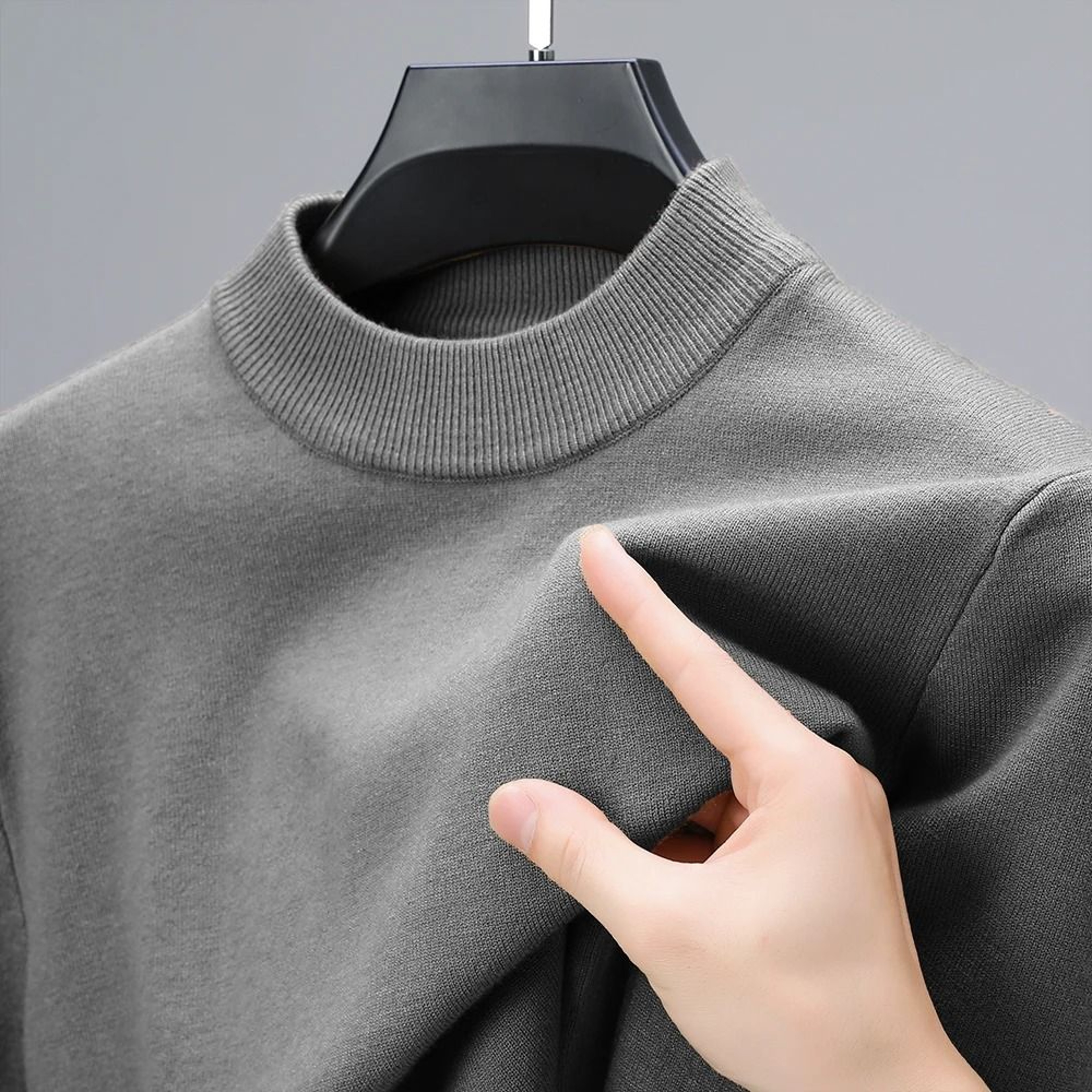 Mens Half Turtleneck Knit Sweater Casual Solid Color Pullover 9