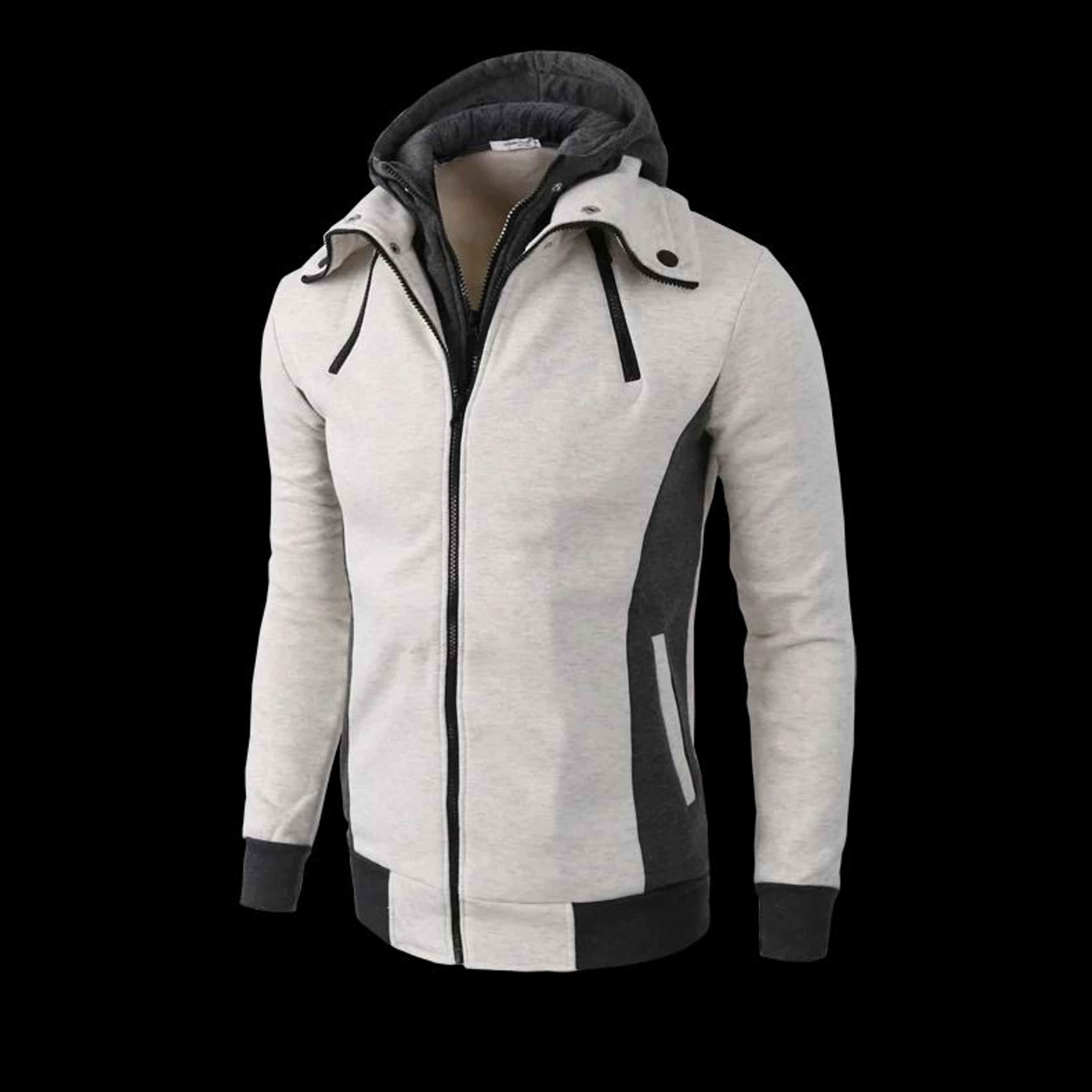 Mens Zip Up Fleece Bomber Jacket Hooded Casual Coat 7