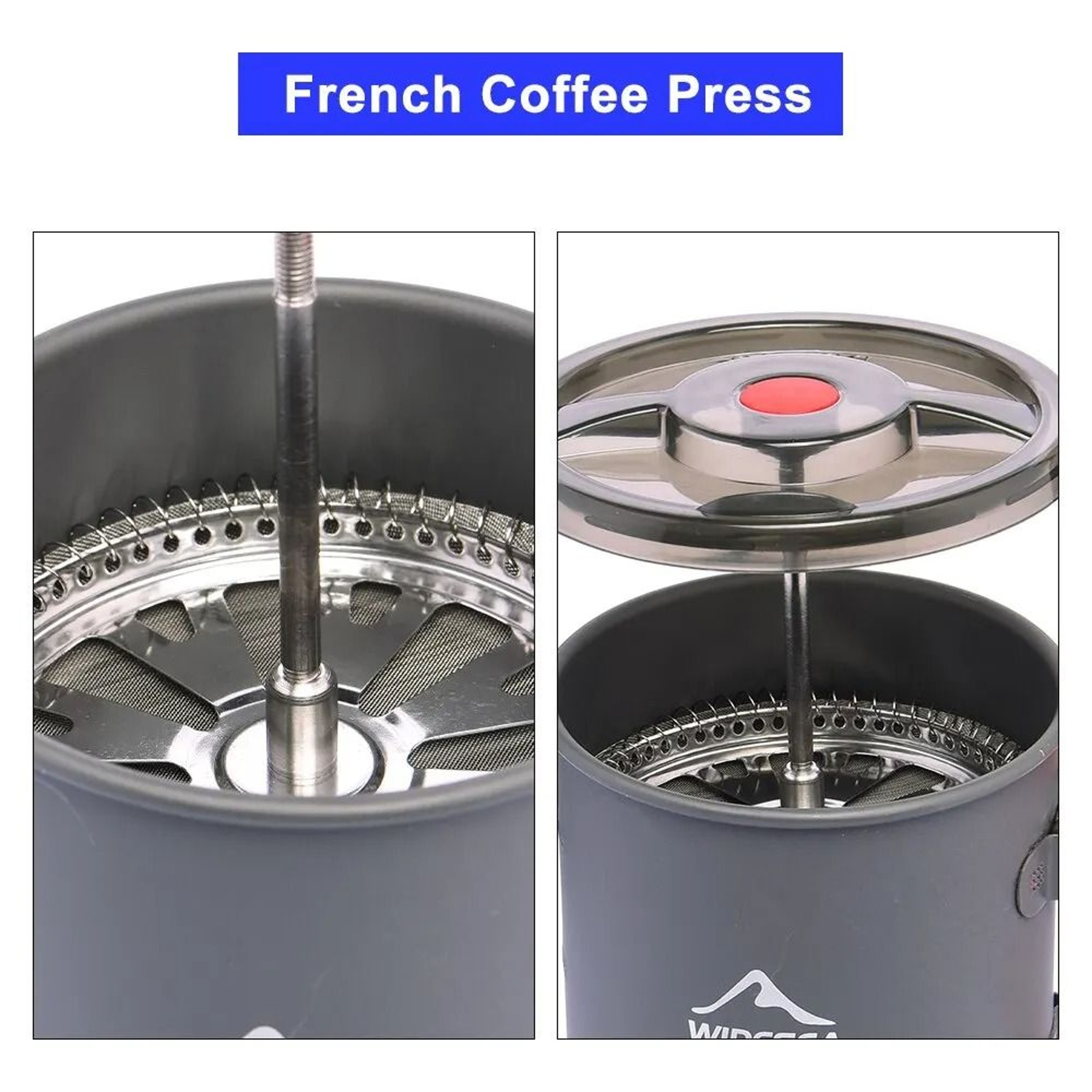 Portable Camping Coffee Pot With French Press Outdoor Cup For Hiking Trekking 2