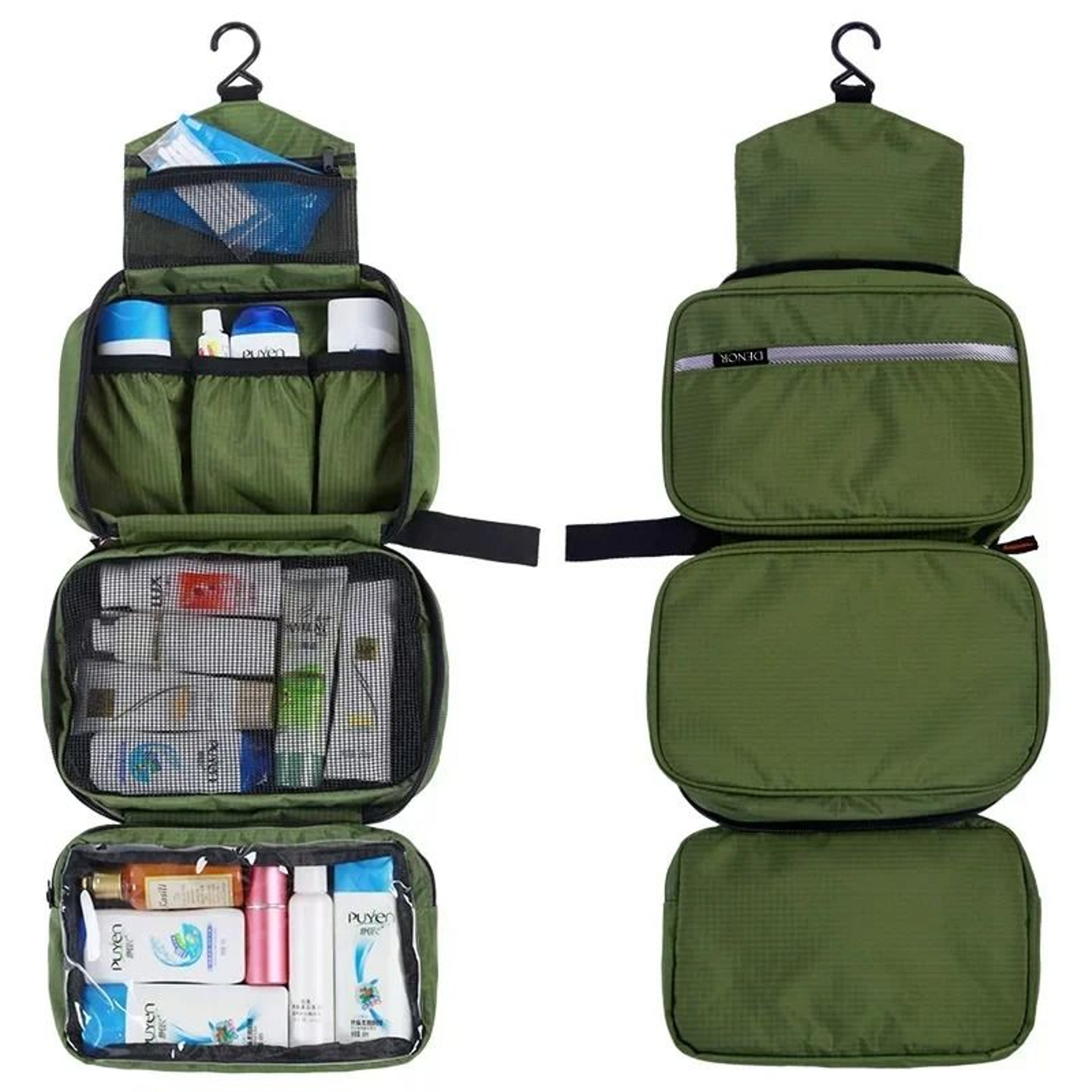 Waterproof Hanging Travel Toiletry Bag With Multiple Compartments 0