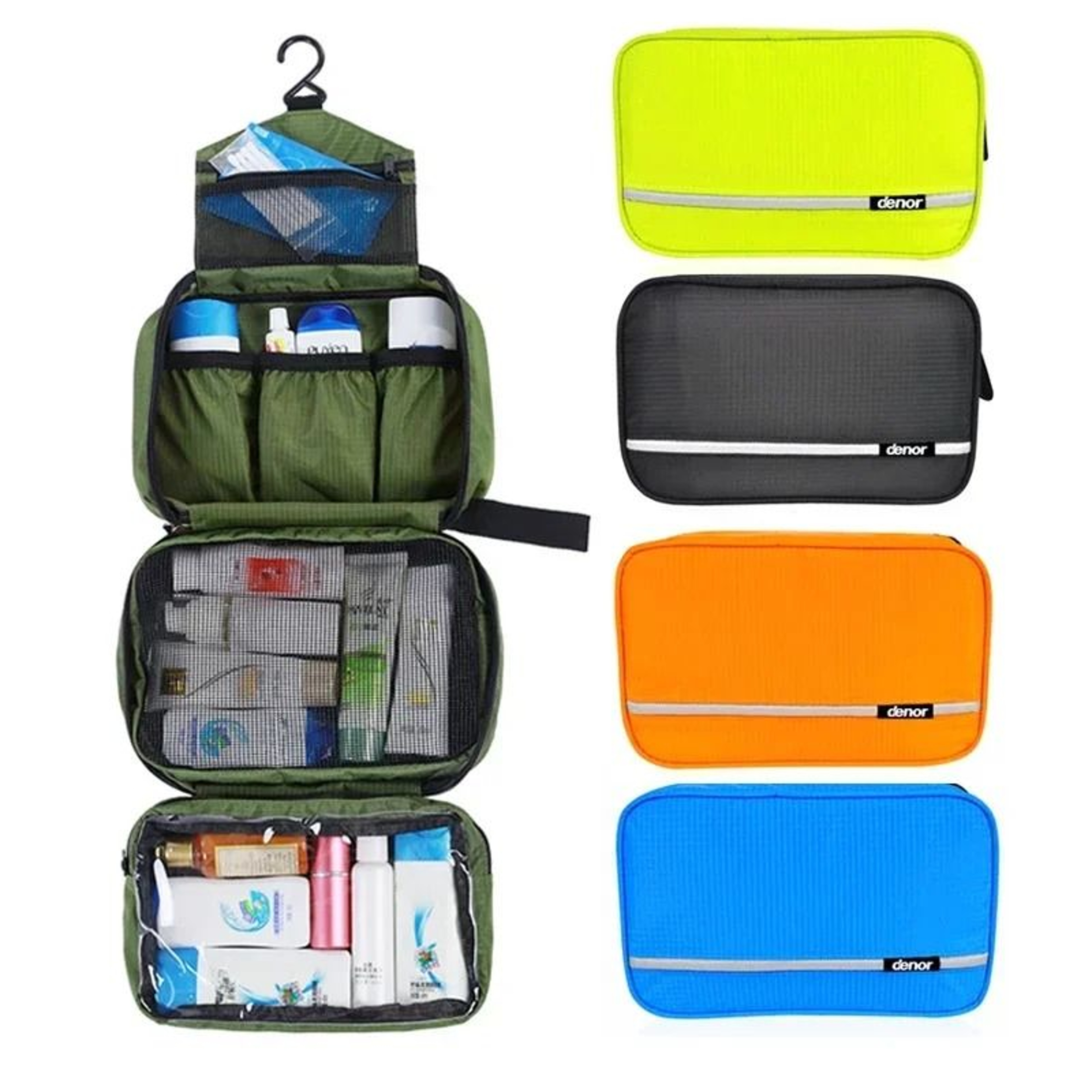 Waterproof Hanging Travel Toiletry Bag With Multiple Compartments 1
