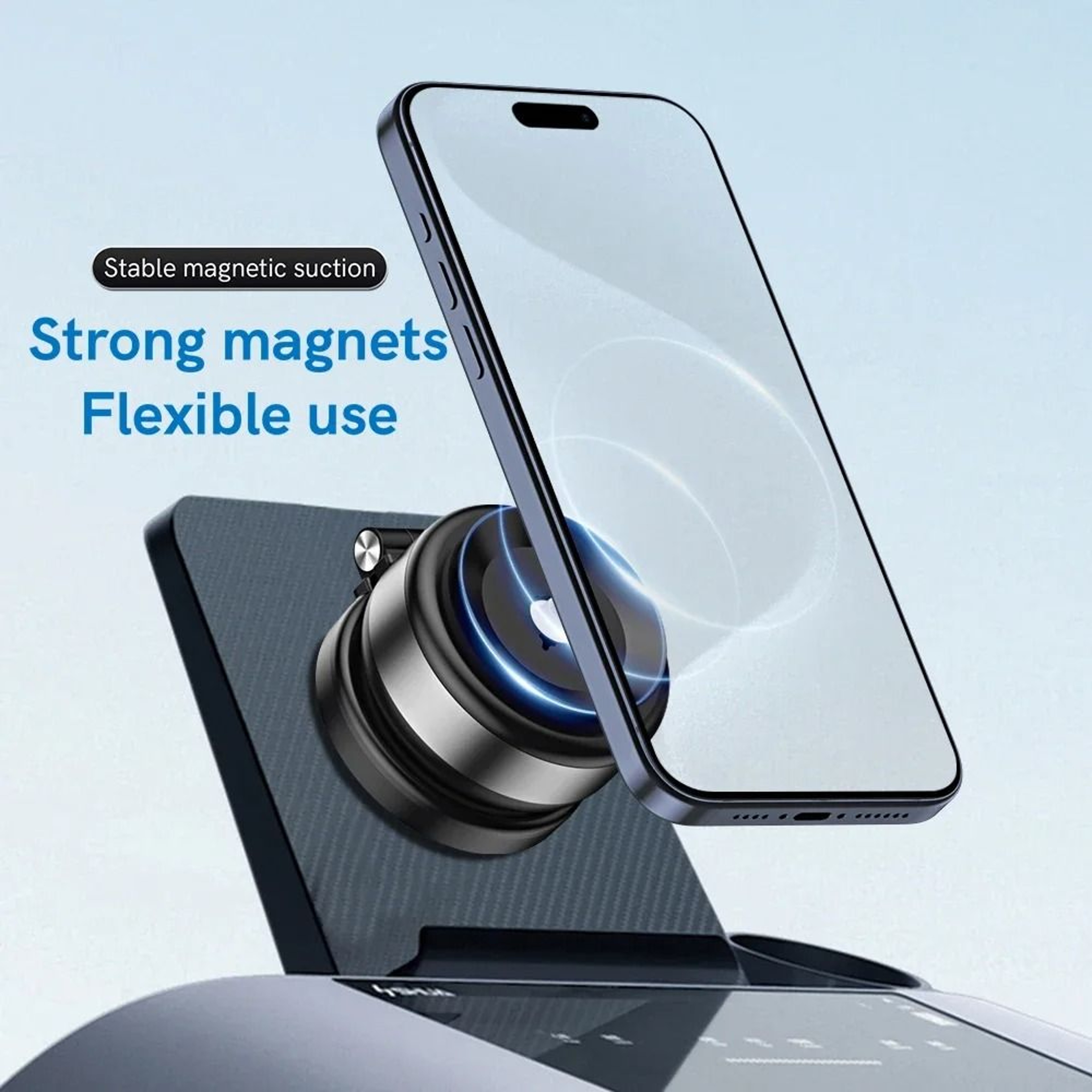 Electric Vacuum Suction Car Phone Holder With Magnetic Telescopic Arm 2