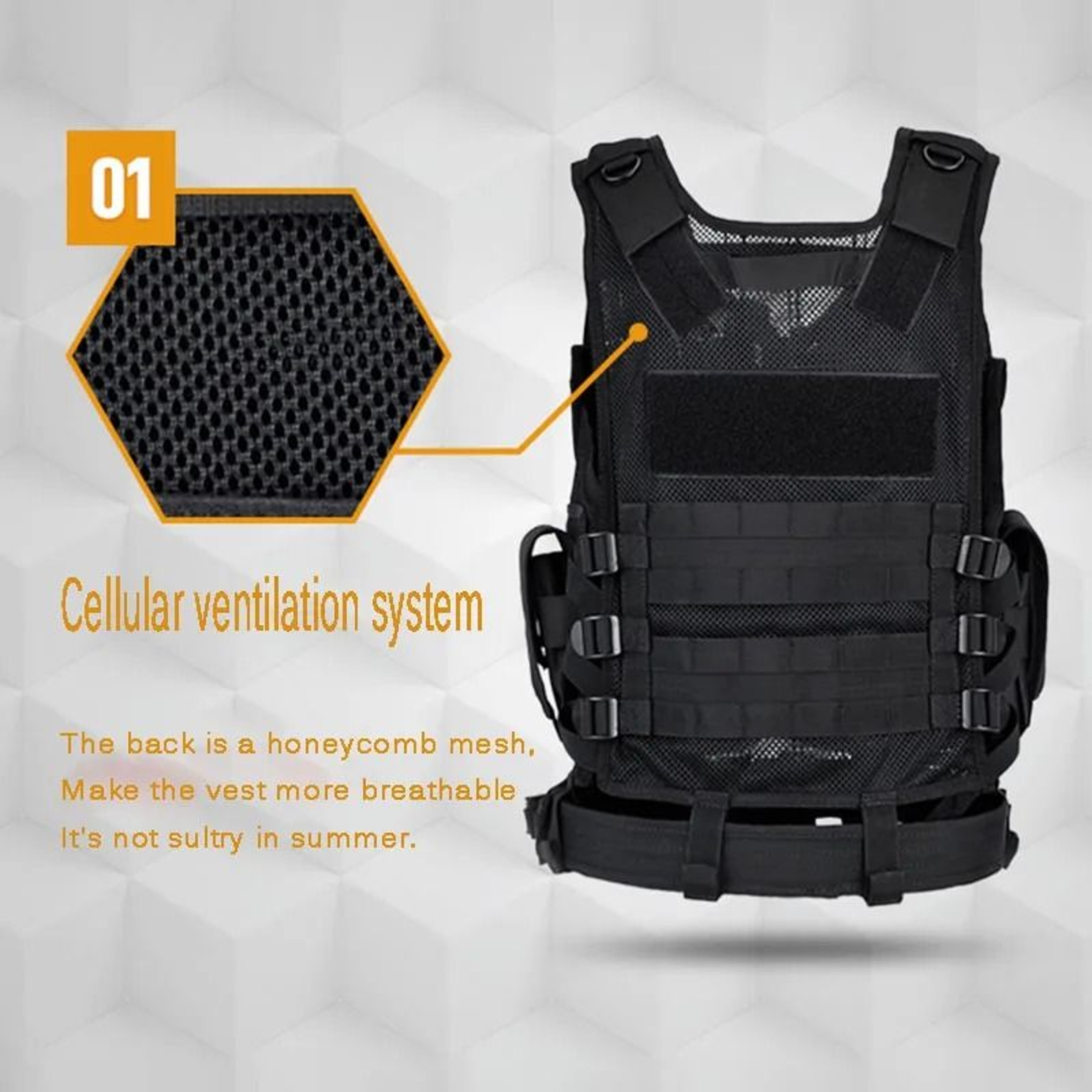 Adjustable Tactical Vest With Multiple Pockets For Training Airsoft Hunting 4