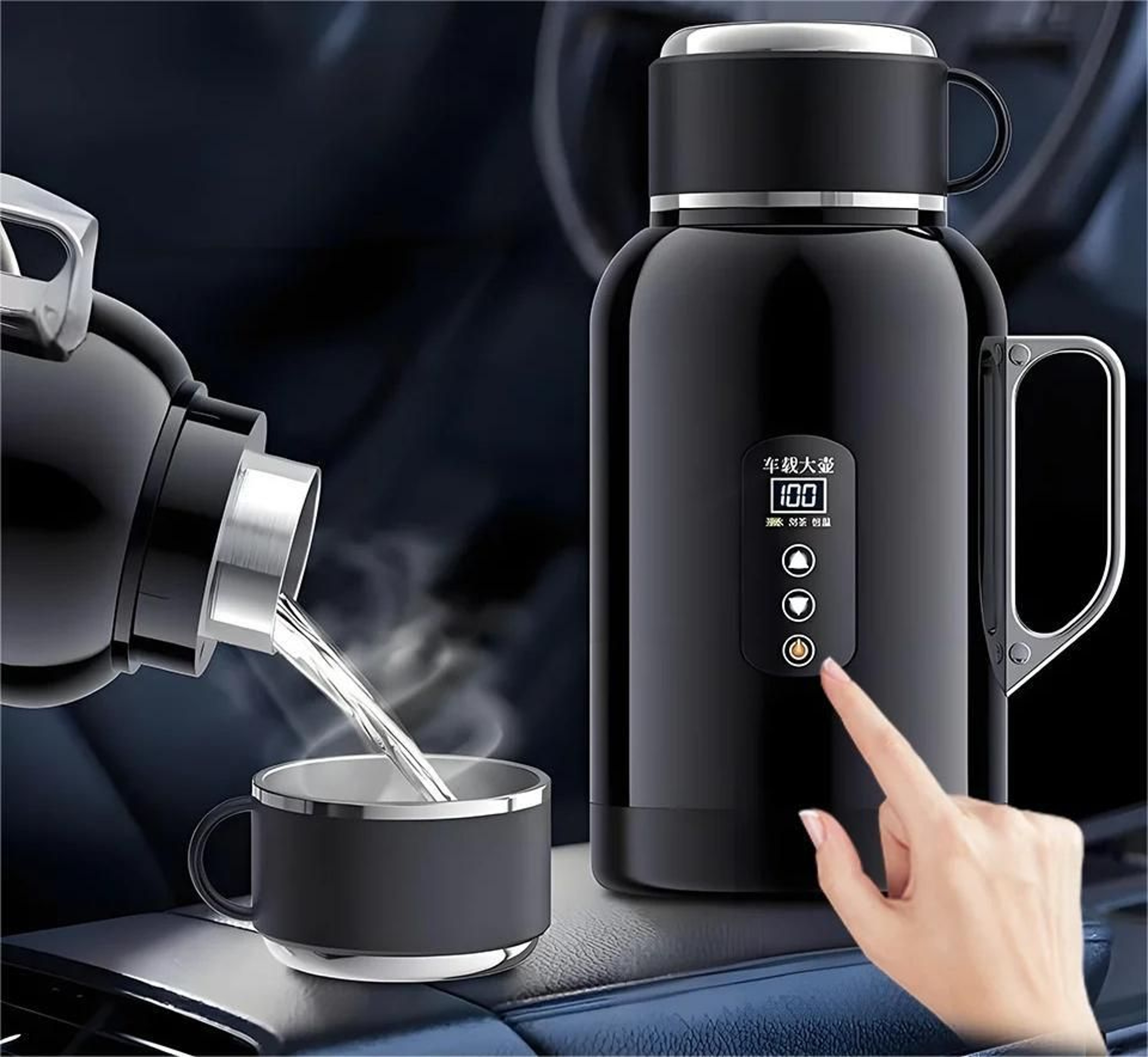 Auto Heating Travel Mug 12V 24V Thermal Insulated Car Cup 0
