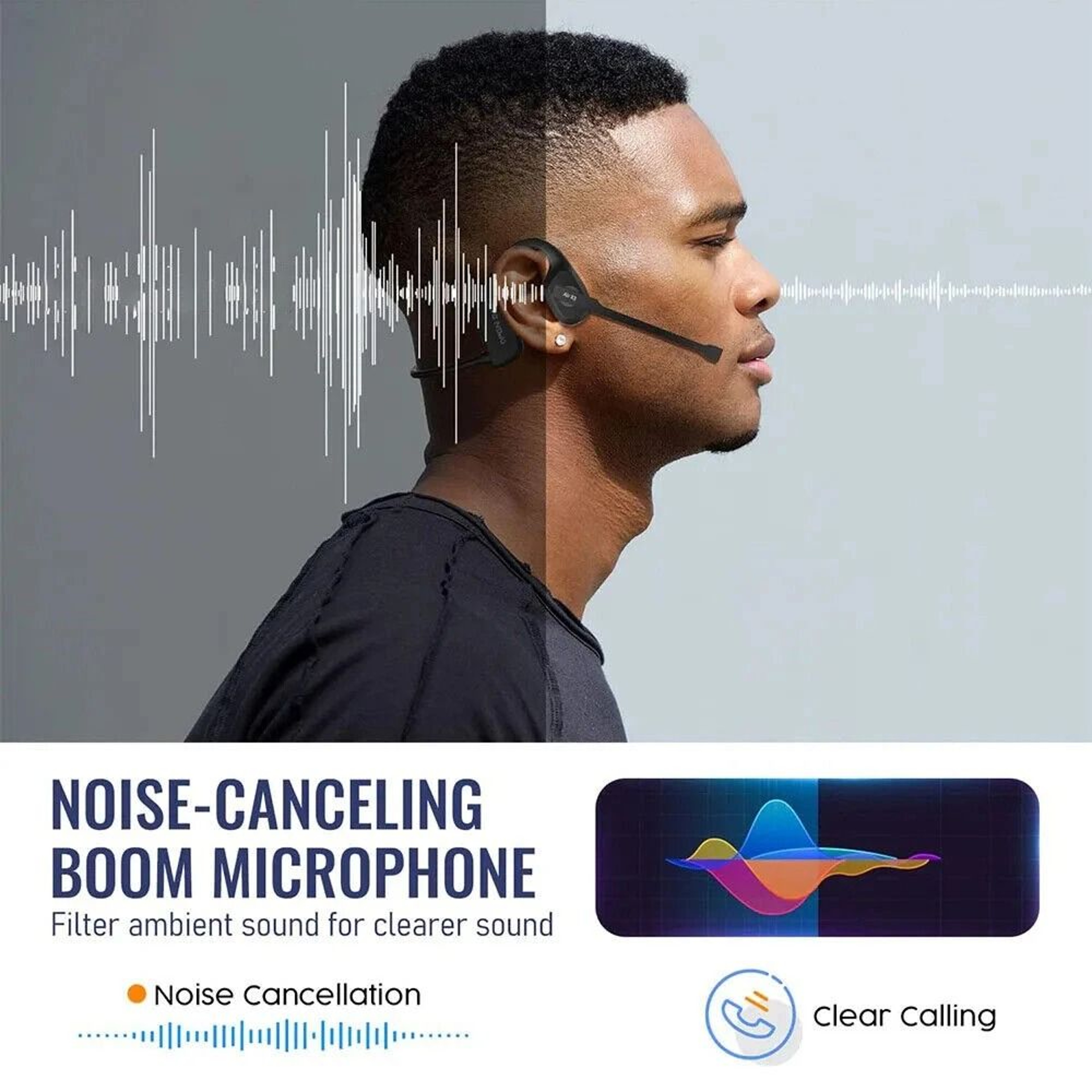 Wireless Open Ear Bluetooth Headset With Noise Canceling Microphone 4