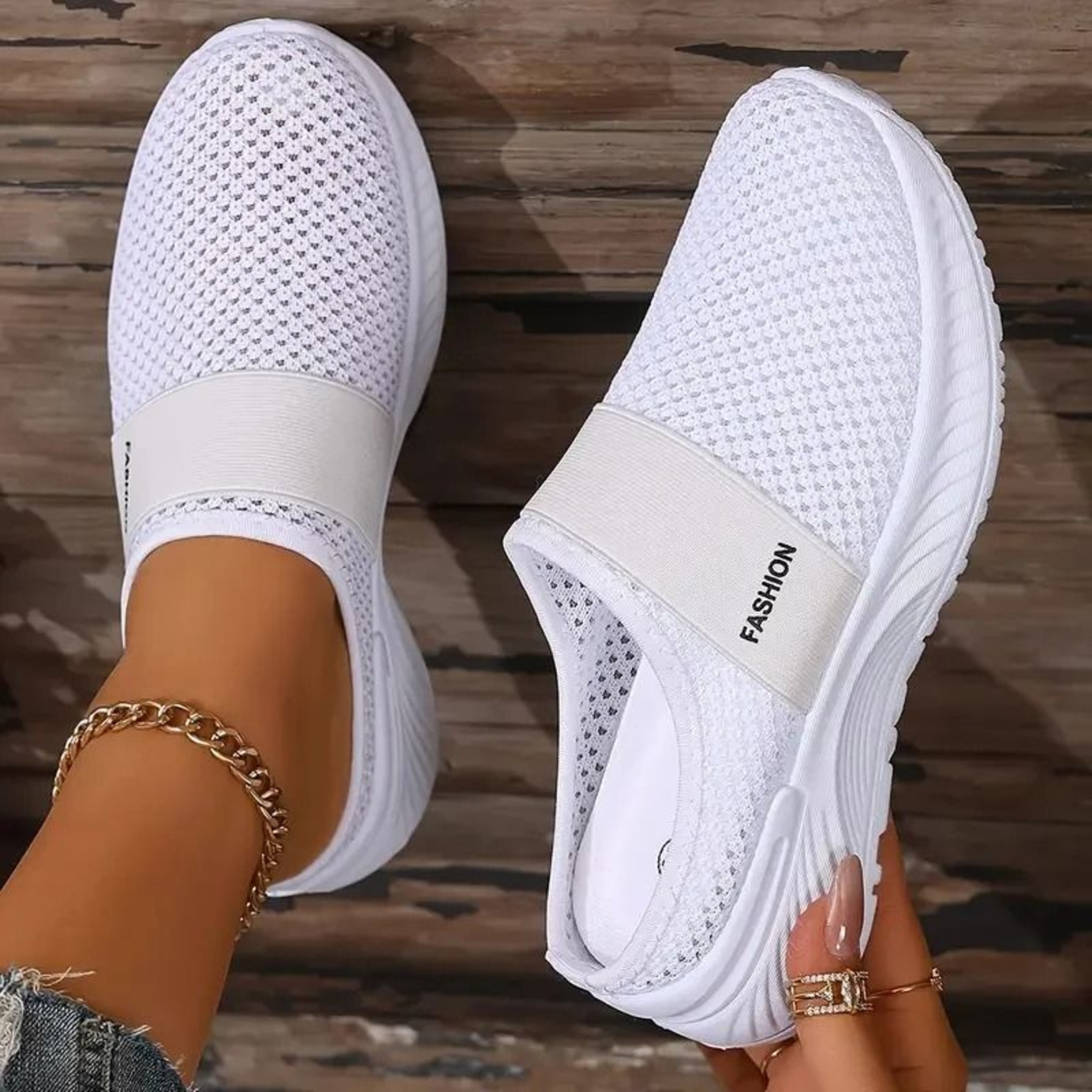 Womens Mesh Slip On Sneakers Comfortable Casual Walking Flats 5