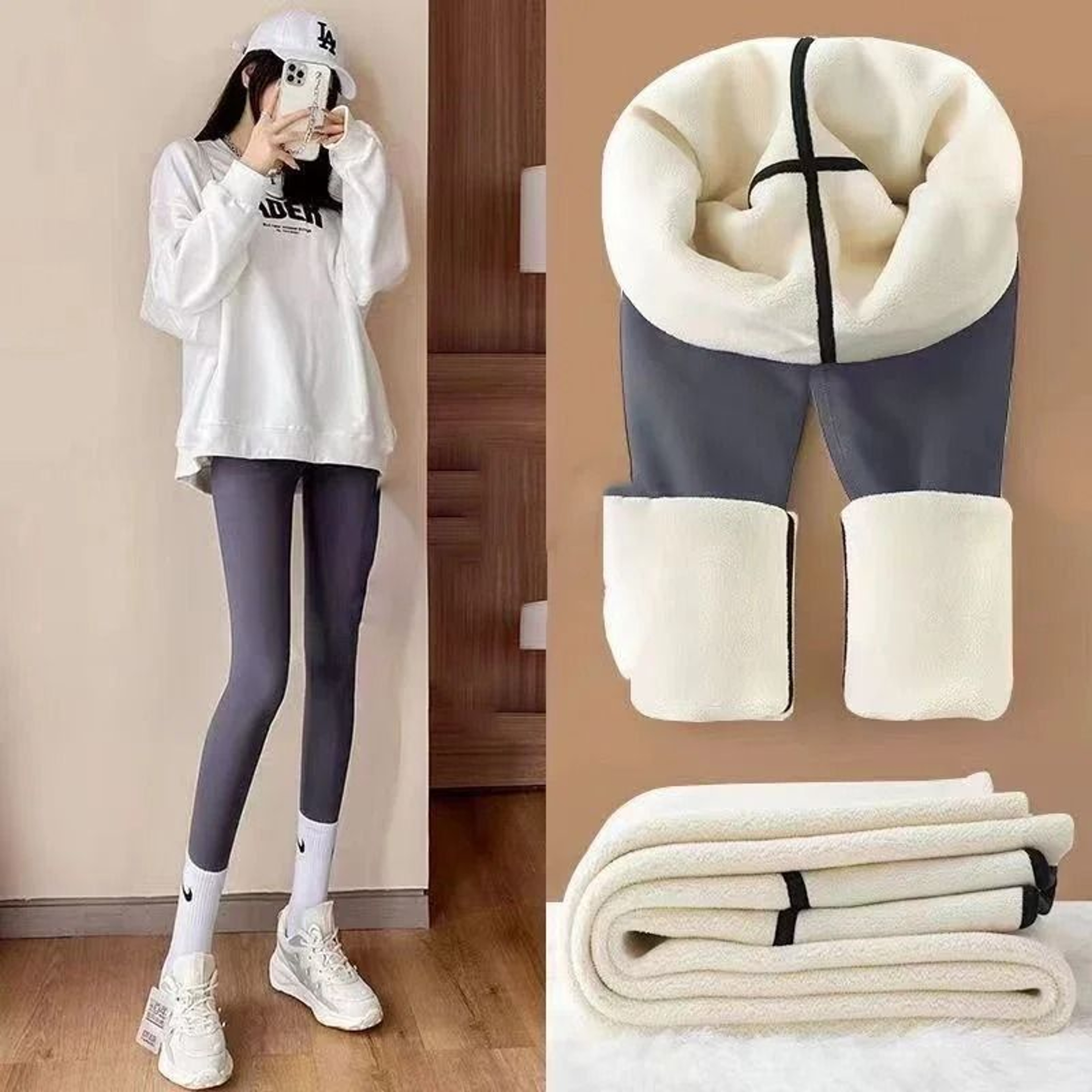 Womens Thermal Fleece Leggings High Waist Warm Winter Pants 9