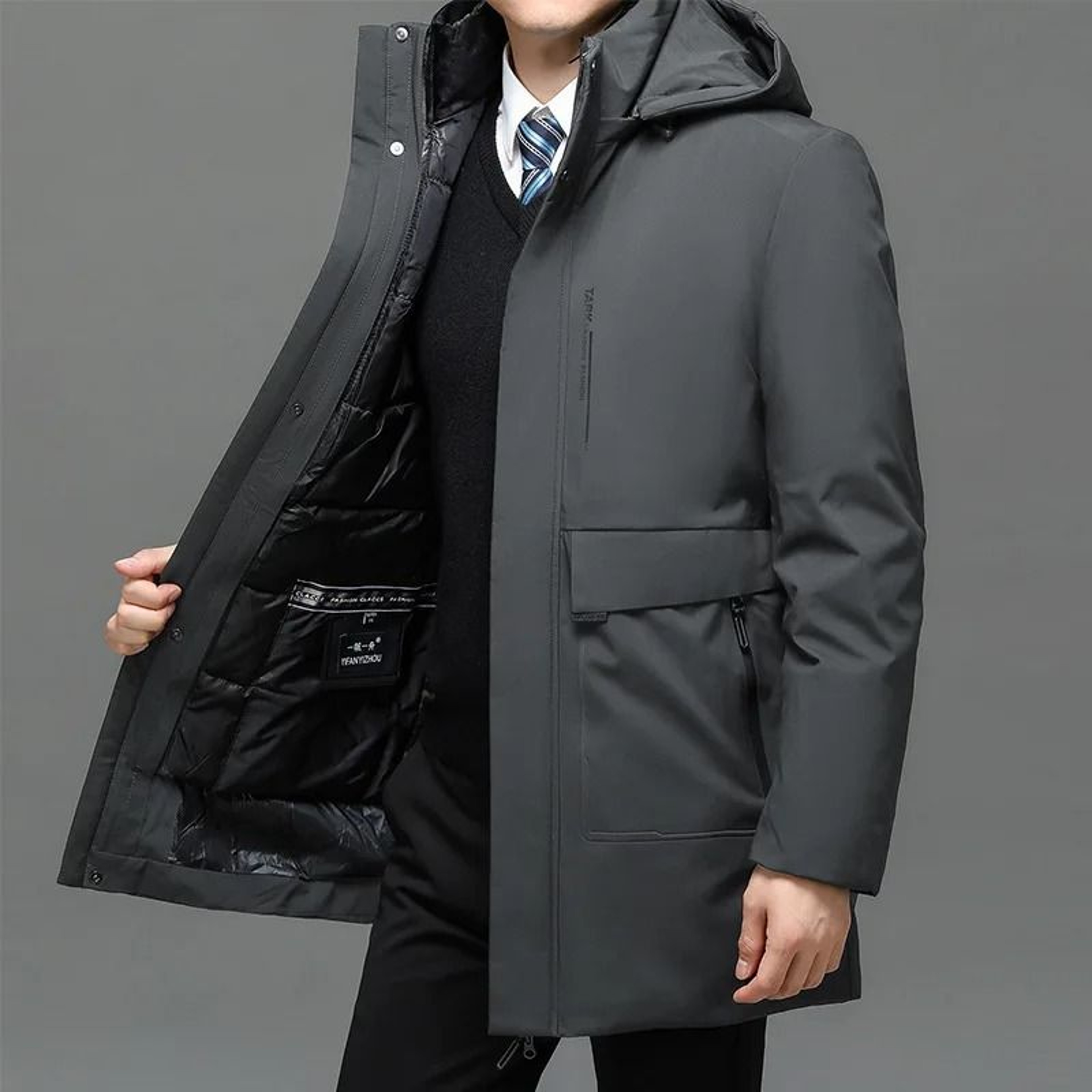 Men Winter Parka Thick Warm Duck Down Jacket Waterproof Windproof 1