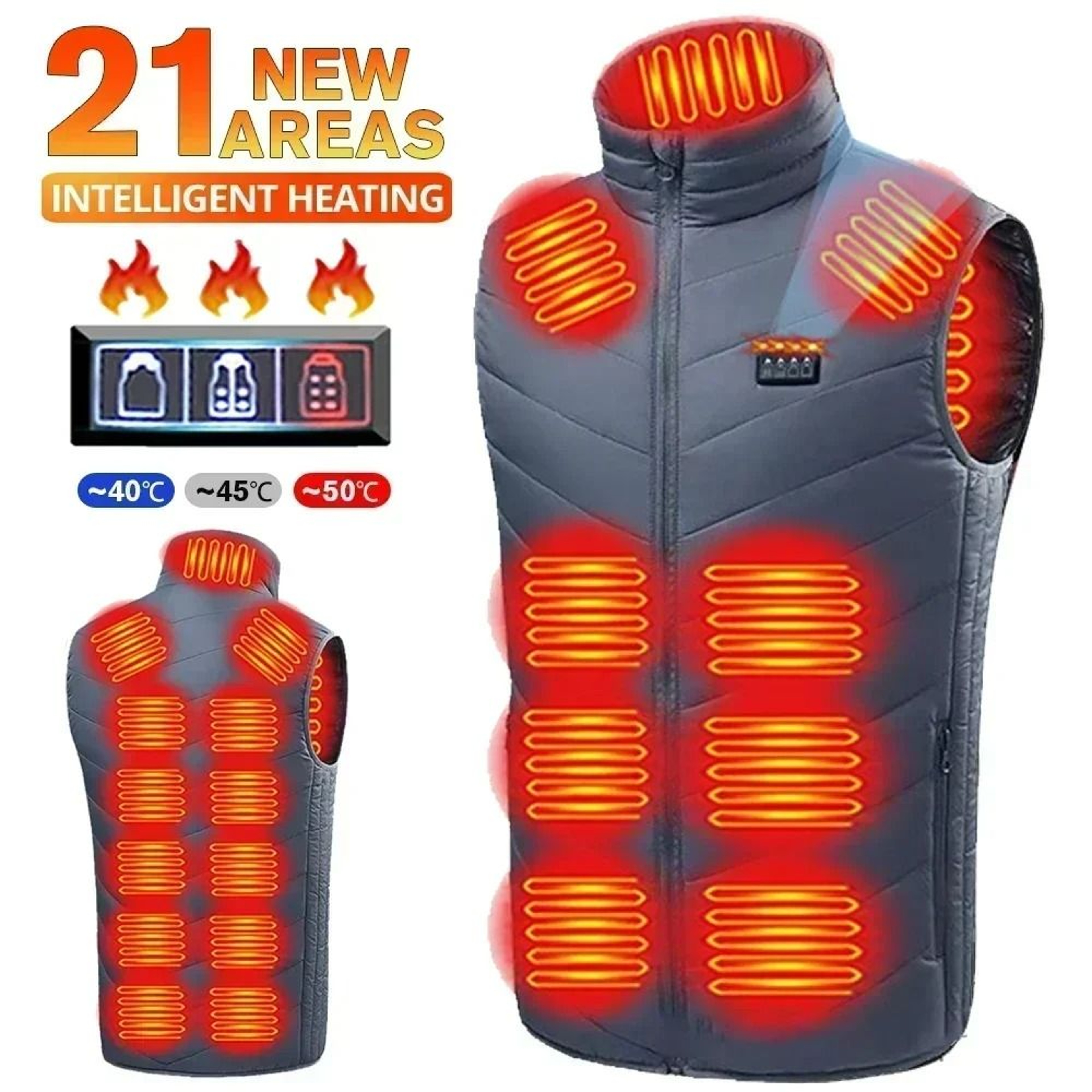Smart USB Heated Vest With Adjustable Temperature For Winter 0