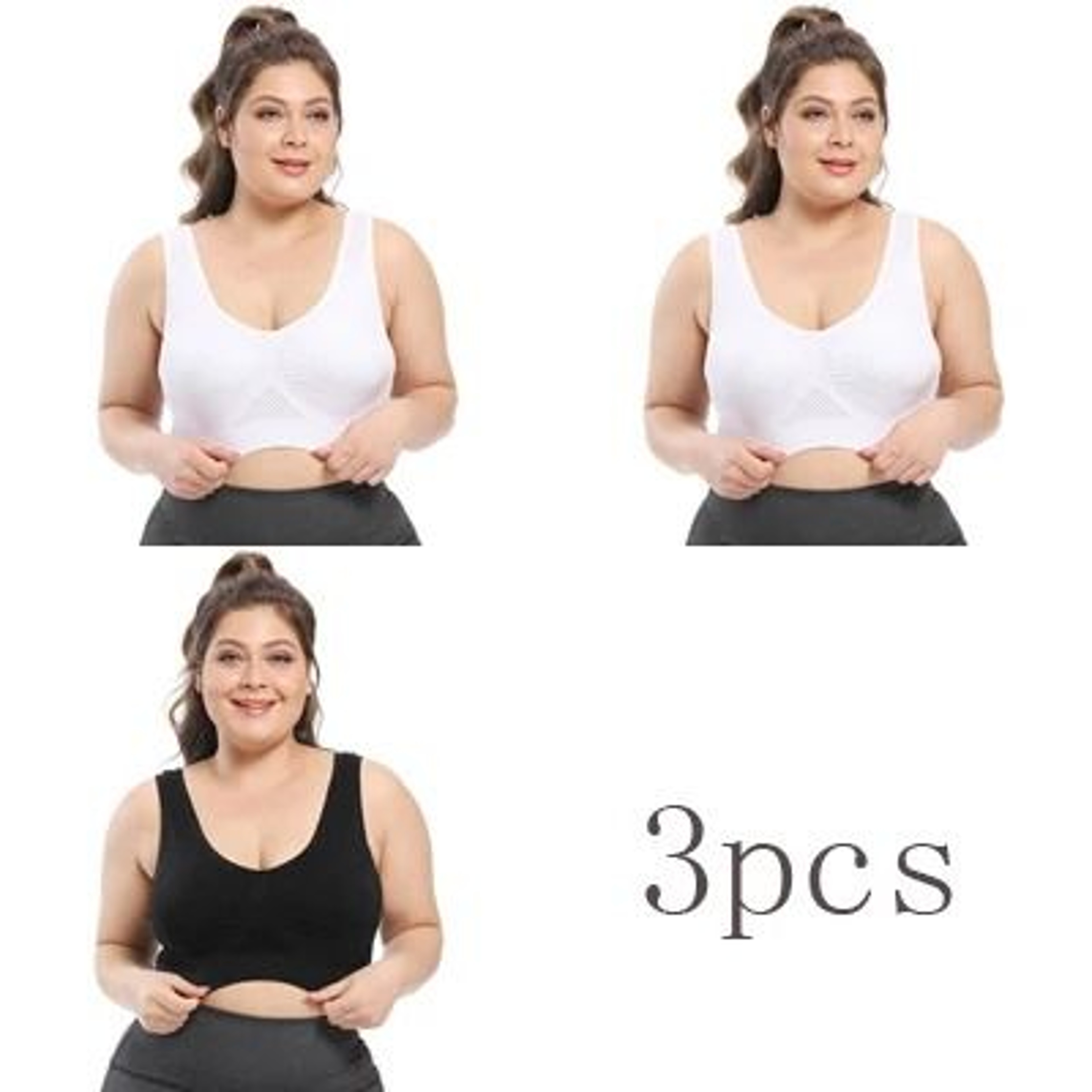 3 Pack Seamless Plus Size Bras With Pads And Wireless Comfort 7