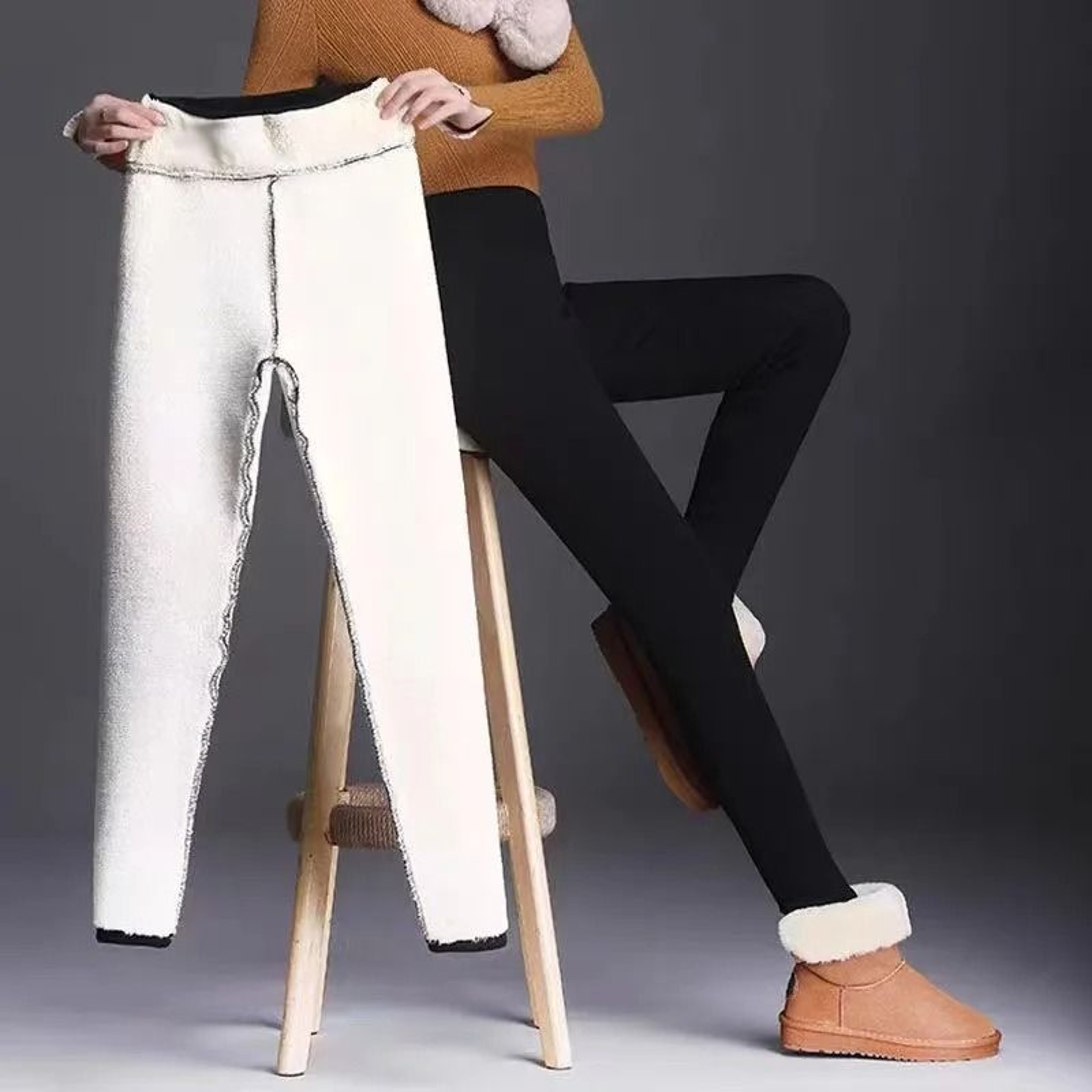 Ultra Soft High Waisted Velvet Leggings For Winter Warmth 5