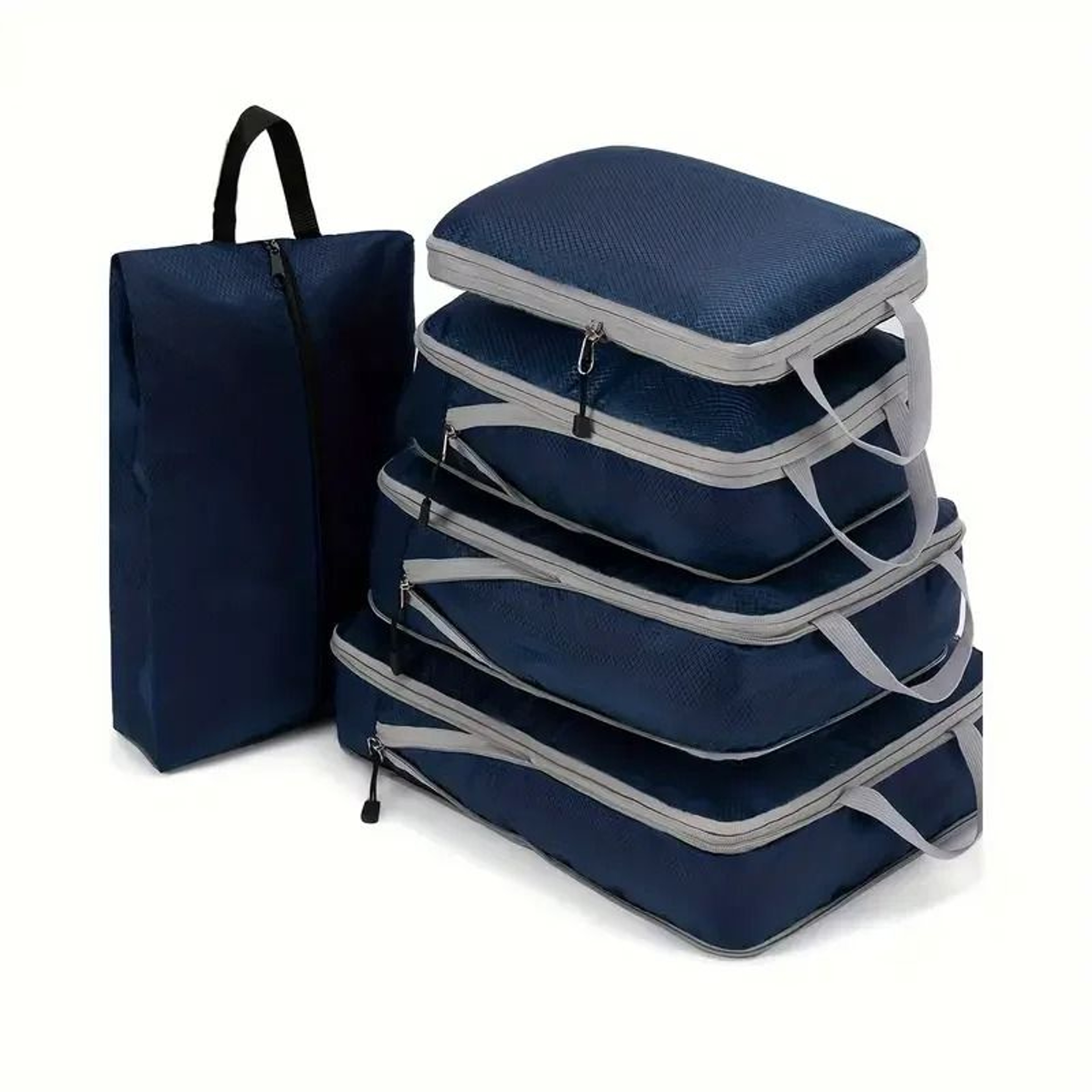 Travel Compression Packing Cubes Set Foldable Luggage Organizer Bags 12